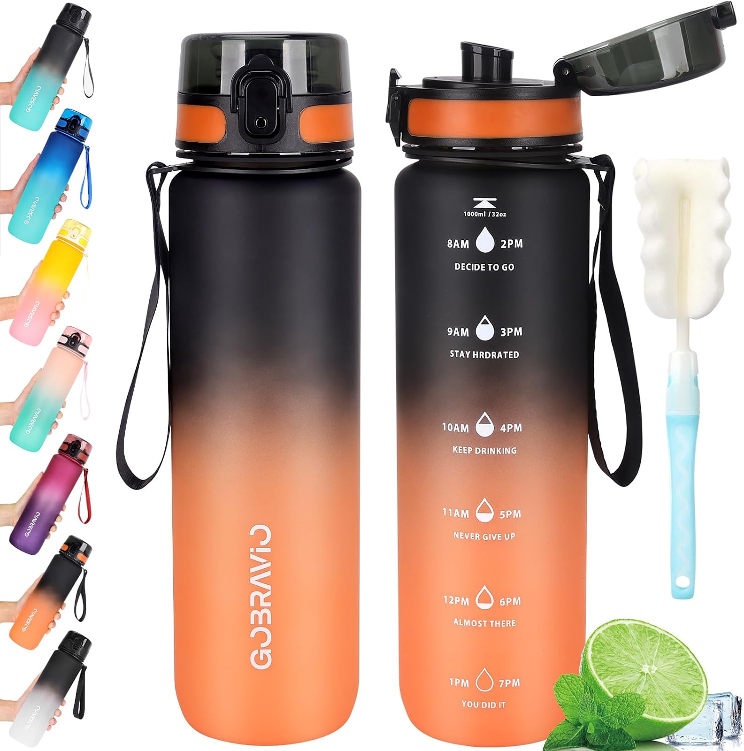 Gobravio Water Bottle, Special Sports Drink Bottle BPA Free, Unique Dishwasher S...