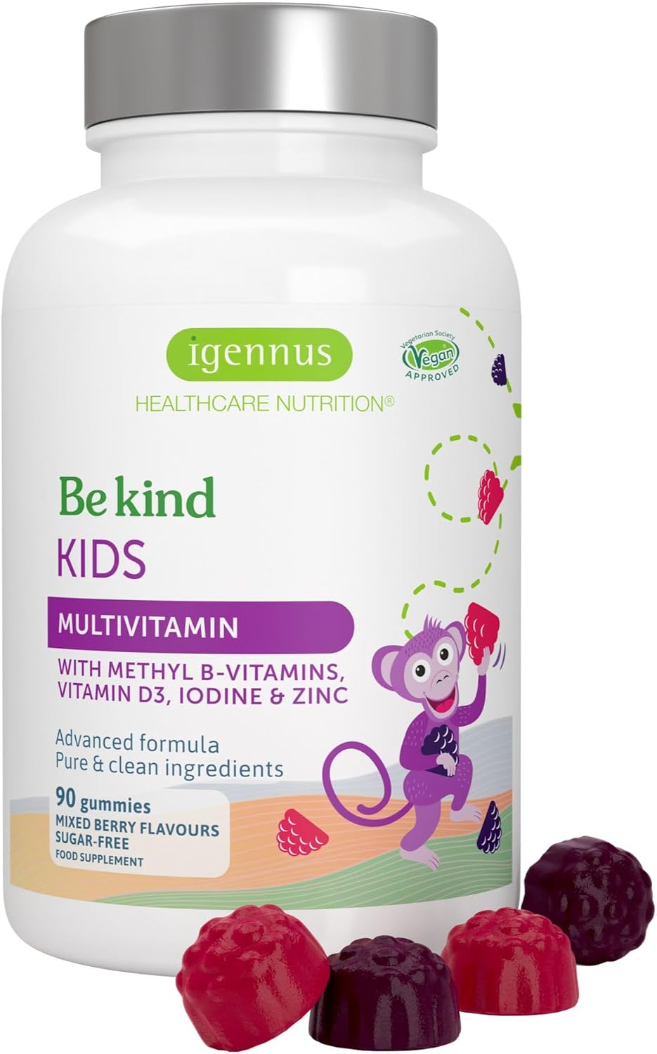 Igennus Methylated Kids Multivitamin Gummy, Highly Bioavailable Methylfolate and...