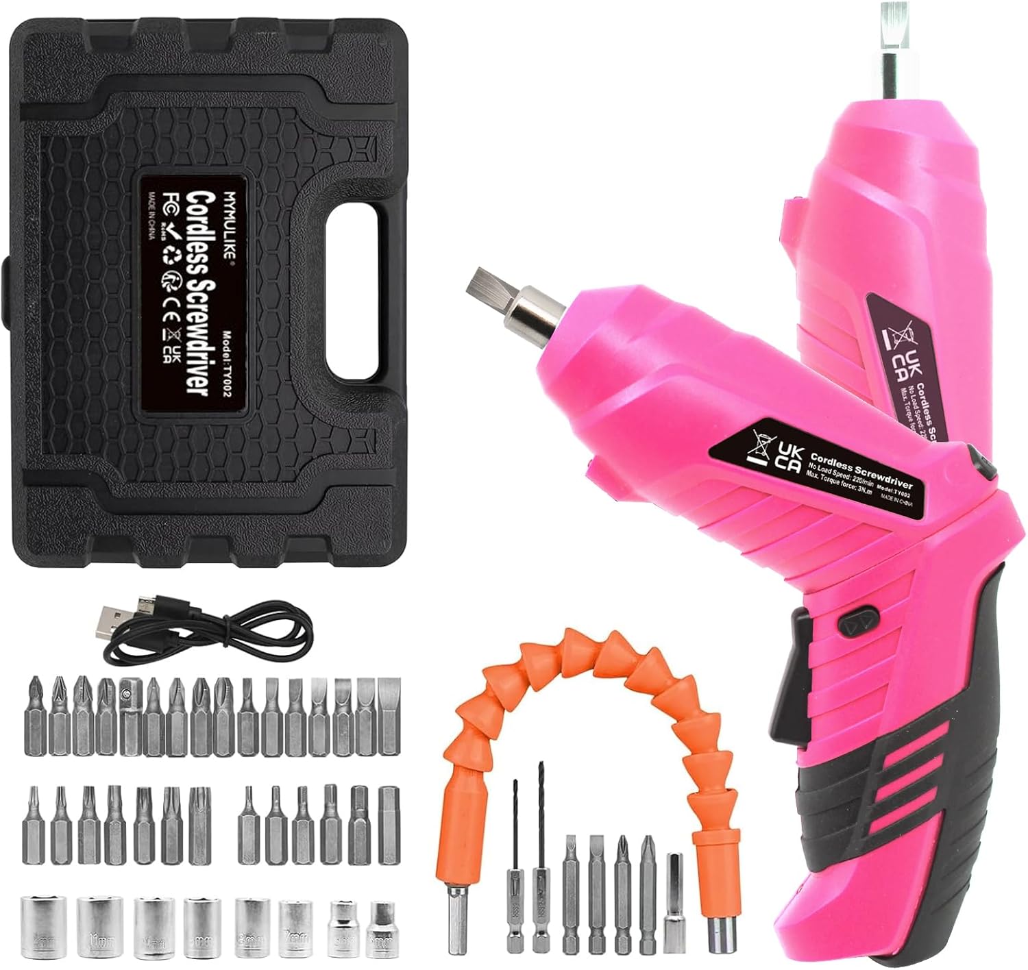 MYMULIKE Cordless Screwdriver, 49 Piece Rechargeable Electric Screwdriver with L...