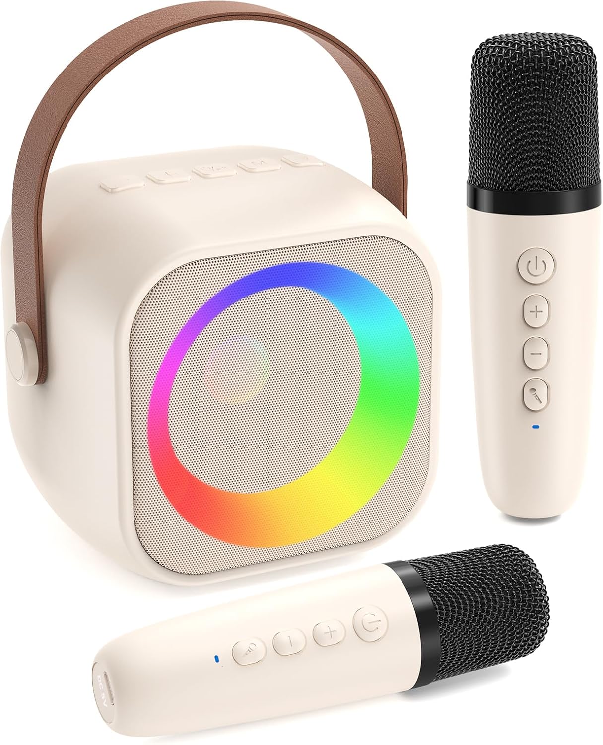Jeefu Karaoke Machine 2 Microphones, Birthday Gifts for Girls Toys Age 3-15 Year...