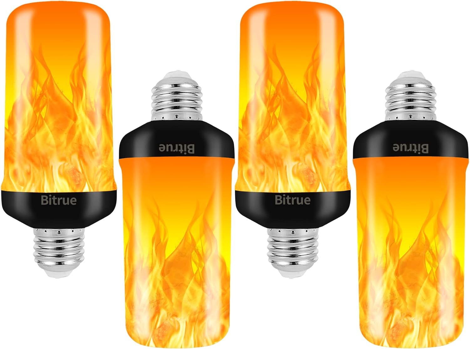 Bitrue LED Flame Effect Light Bulb, 4 Modes Flame...