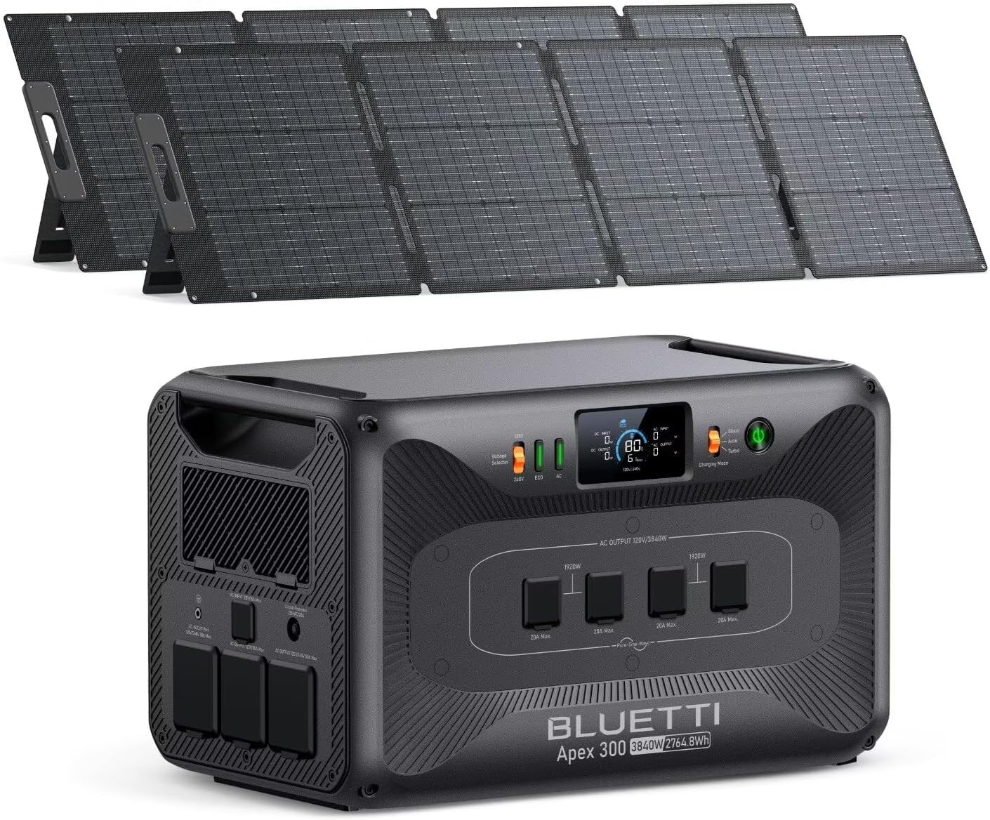 BLUETTI Apex 300 Solar Generator (2025 New) with 2 200W Solar Panels, 2764.8Wh L...