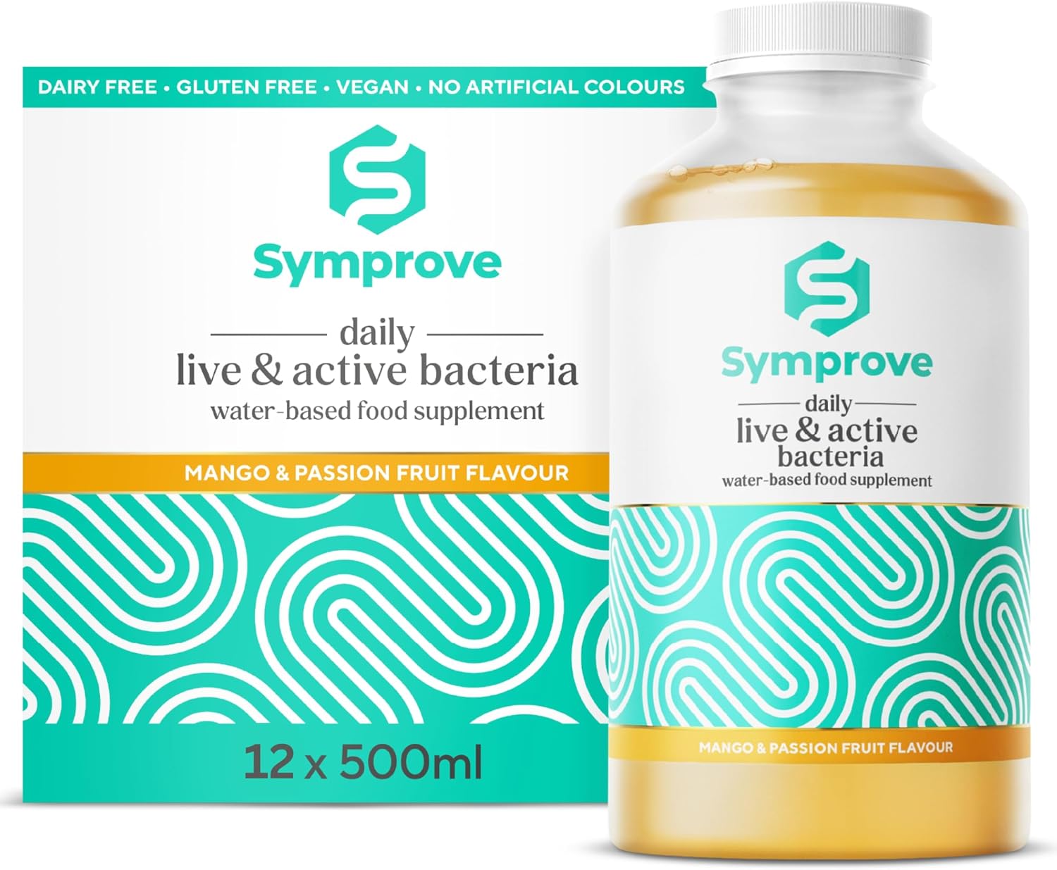 Symprove Daily Probiotic, Mango Flavour, at Least 10 Billion CFUs, Water-Based,...