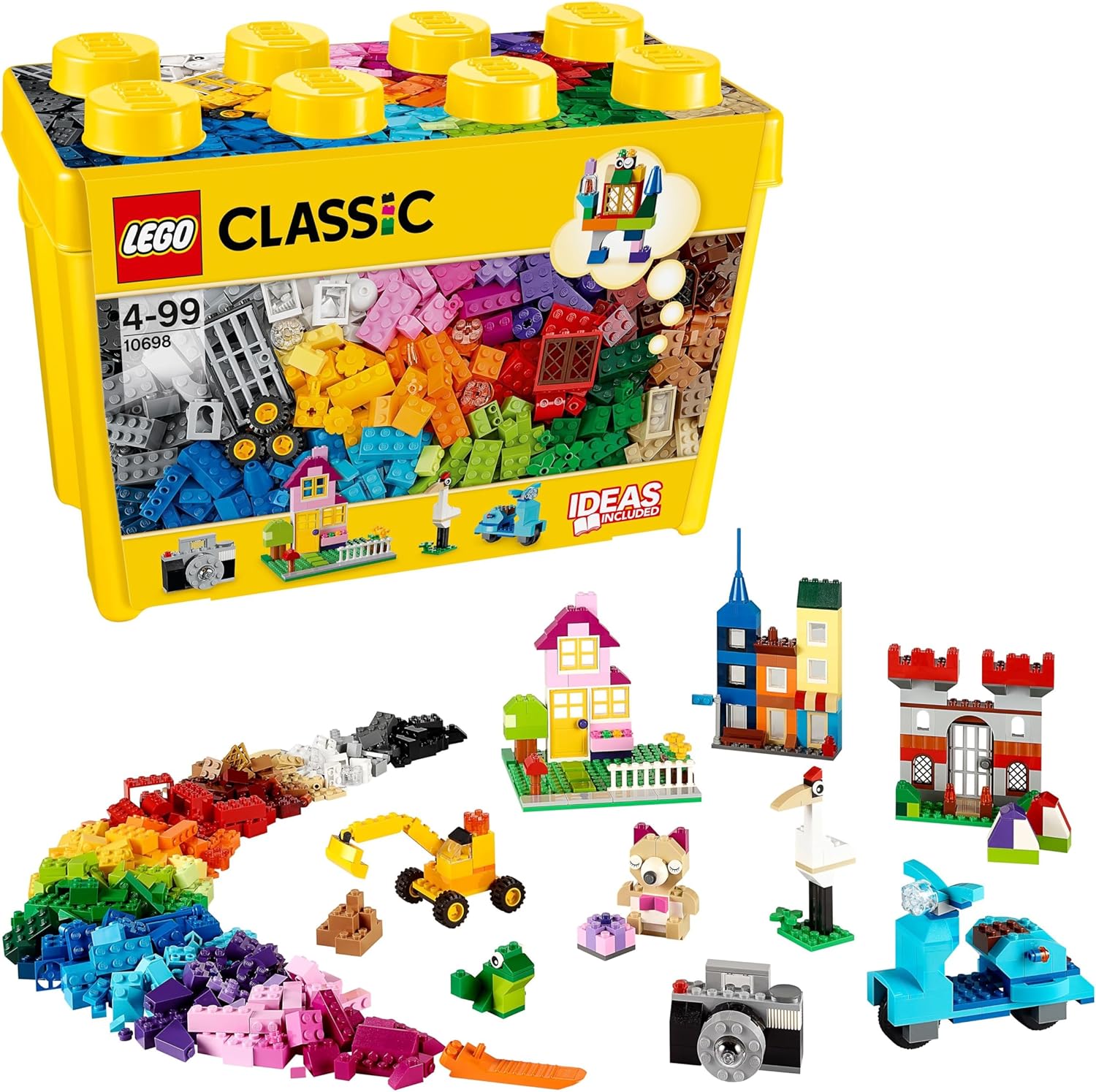 LEGO Classic Large Creative Brick Storage Box - Educational Building Toys w/Wind...