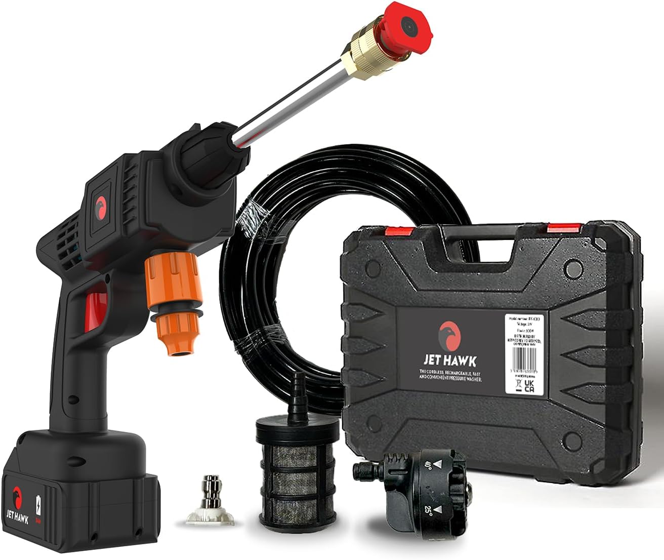 Unique Jet Hawk Portable Washer, Special Cordless High-Pressure Cleaner As Seen...