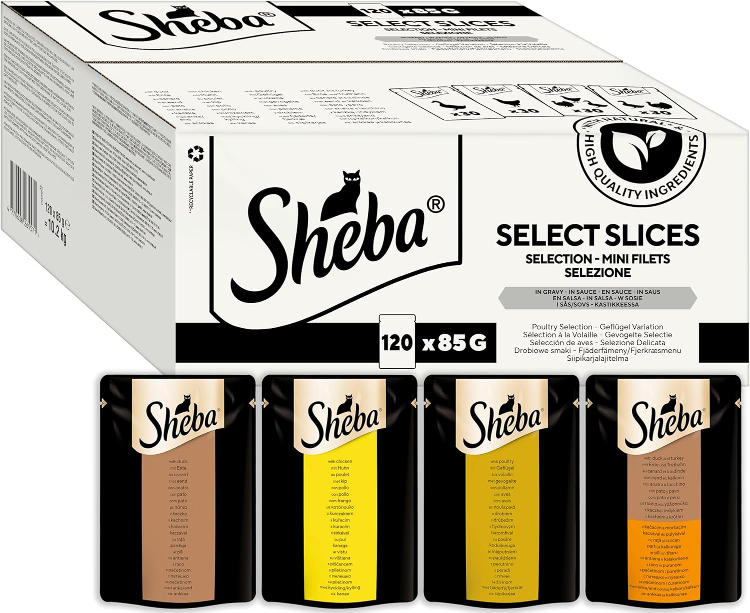 Sheba Select Slices Cat Food, Special Cat Food Pouch for Adult Cats with Duck, I...