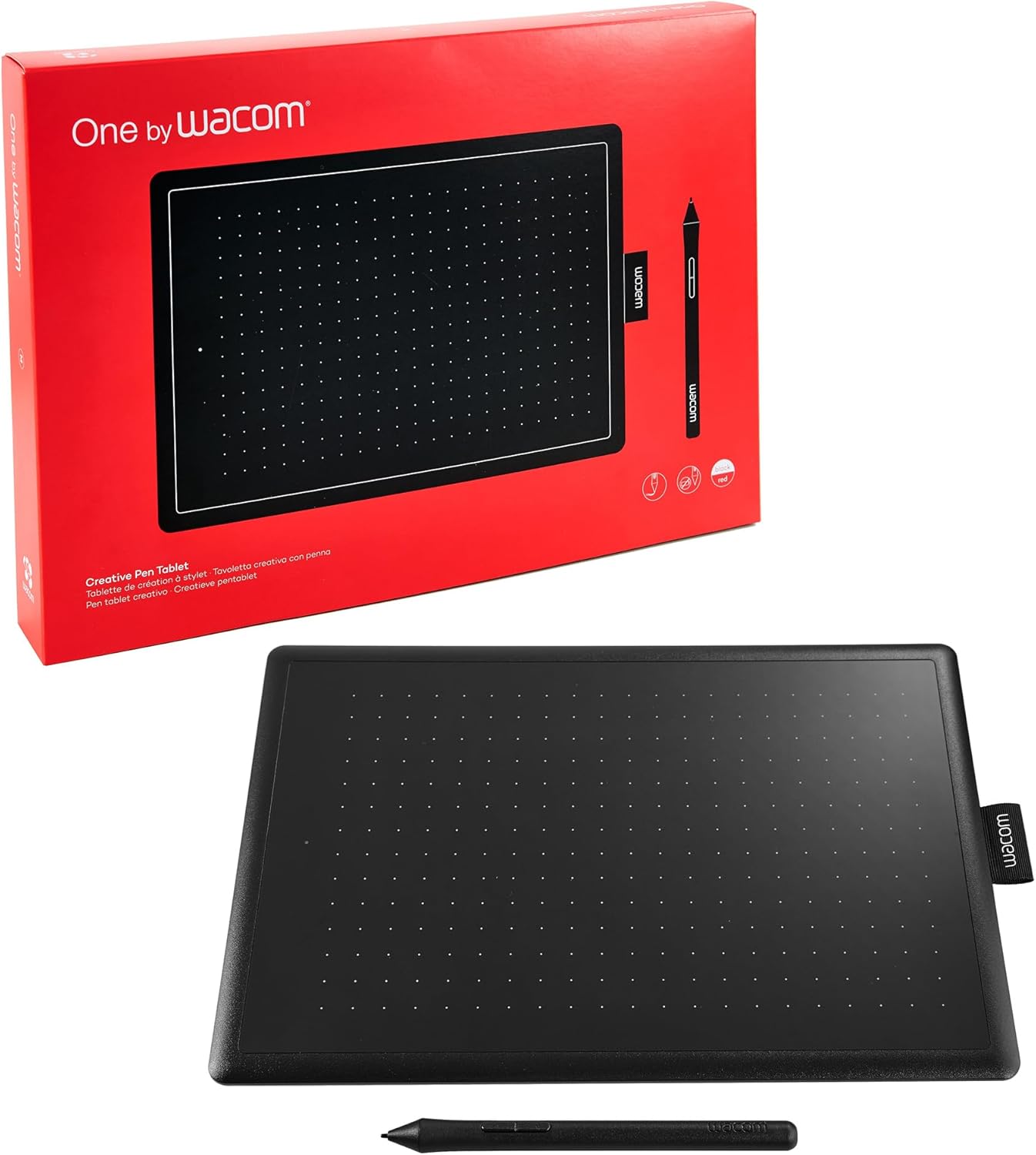 One by Wacom Medium – Drawing Tablet with Pen, Stylus Battery-free & Pressure-se...