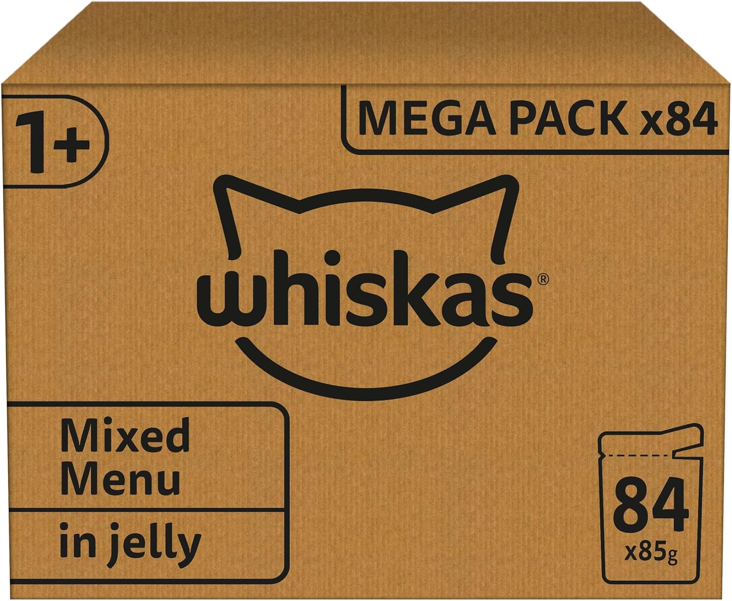 whiskas 1 plus Adult Mixed Selection in Jelly 84 Pouches, Adult Wet Cat Food, Me...