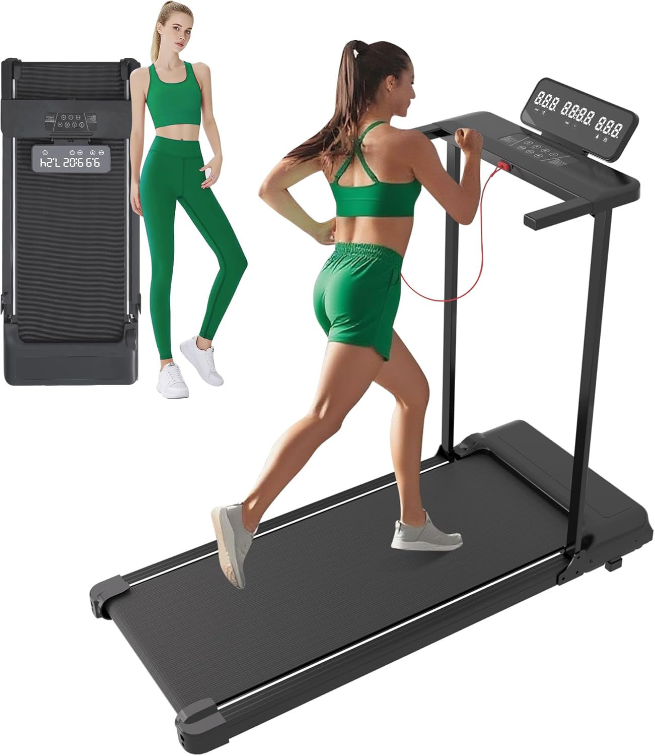Compact Walking Pad, Special Electric Treadmill with Handle Bar, High-Quality Tr...