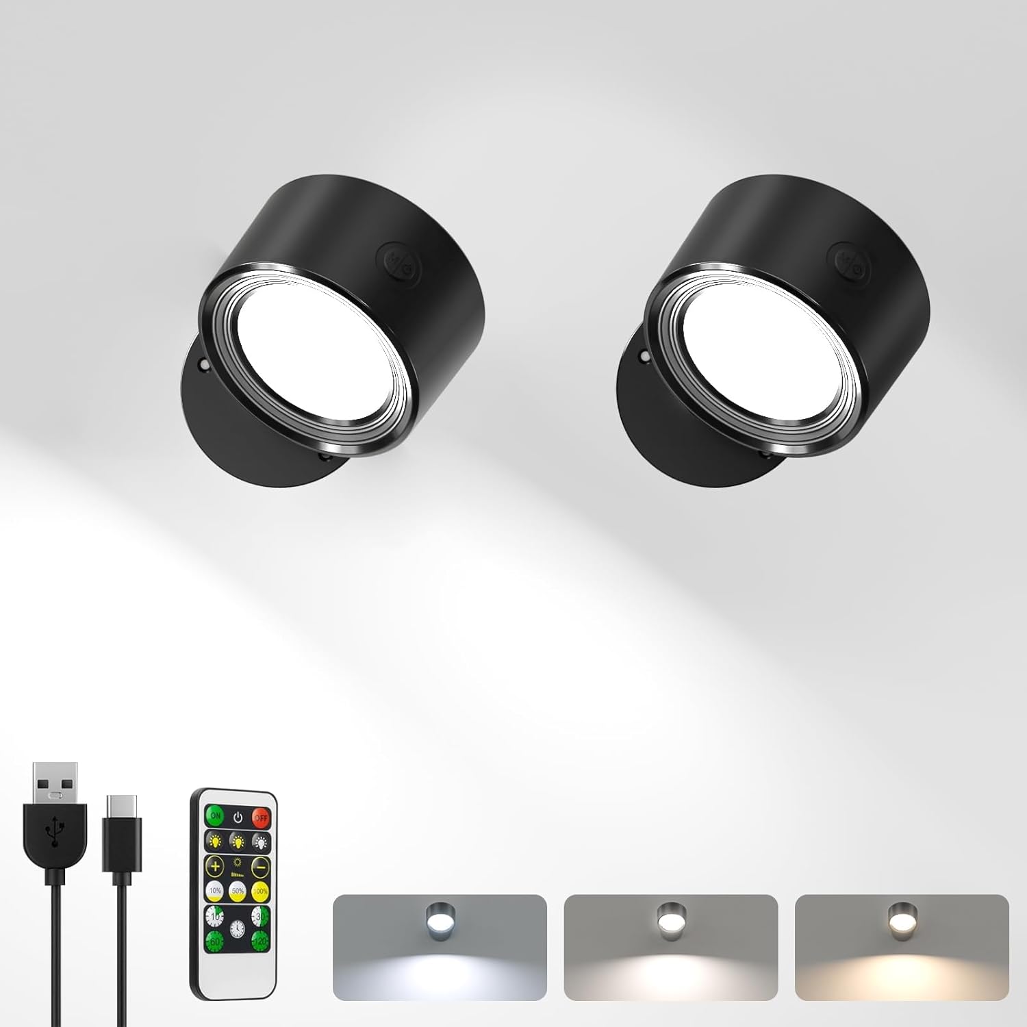 LED Wall Lights, Innovative Rechargeable Wall Mounted Reading Sconces, Special L...
