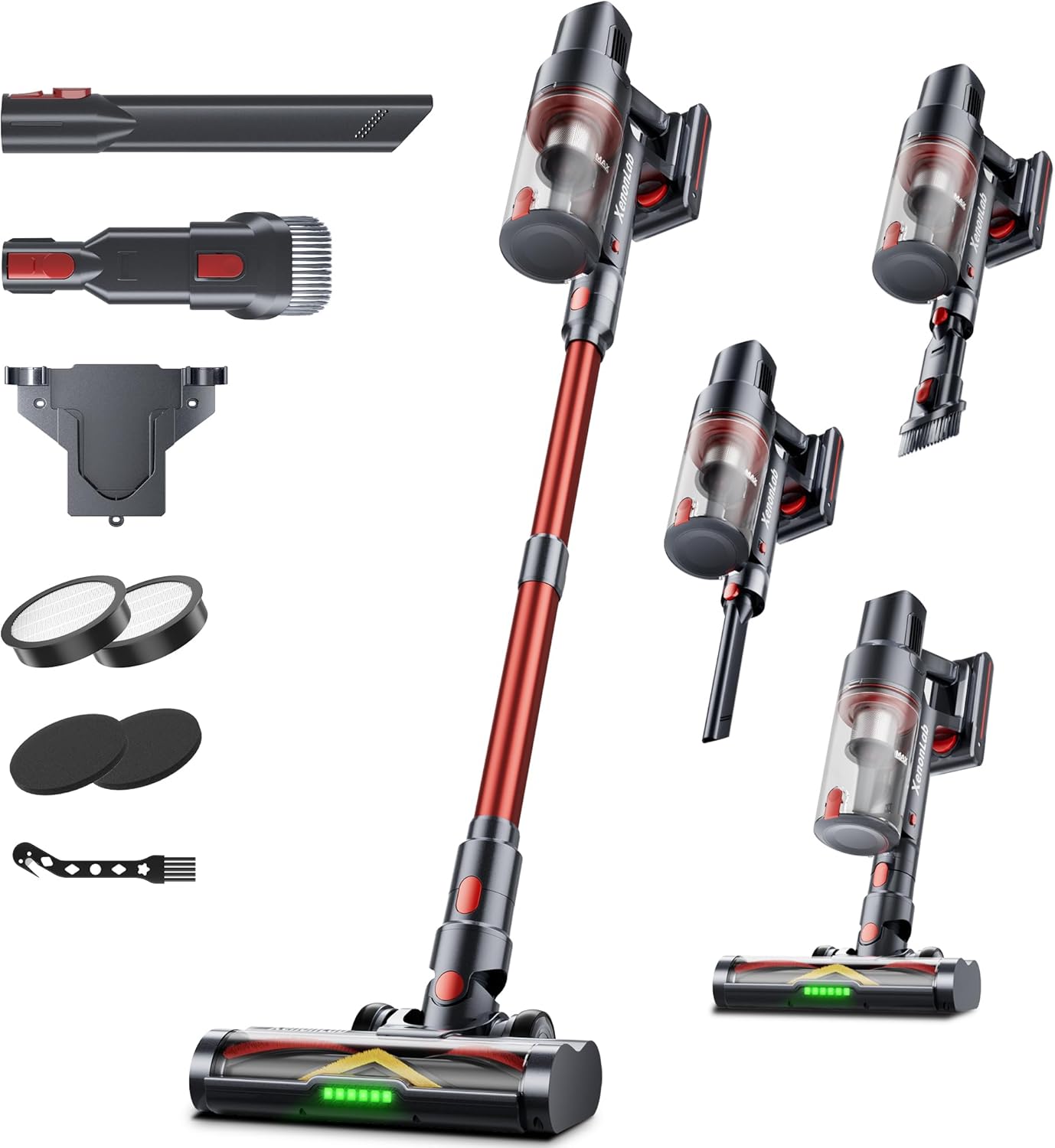 Cordless Vacuum Cleaner, 75Mins/48KPa/580W Self-Standing Vacuum Cleaners for Hom...