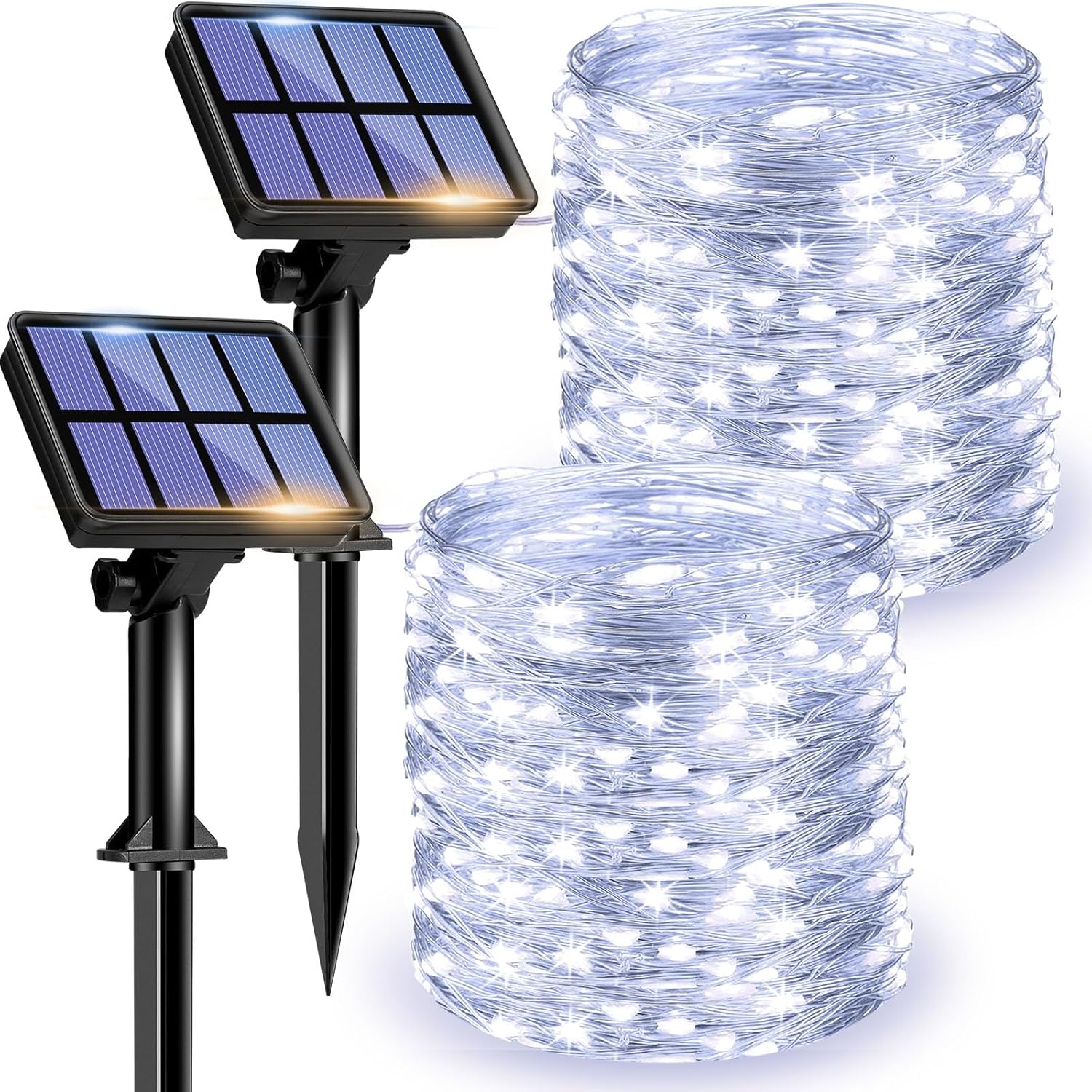 Litogo 2Pack Solar Garden Lights, High-Quality Solar Fairy Lights Outdoor, Versa...