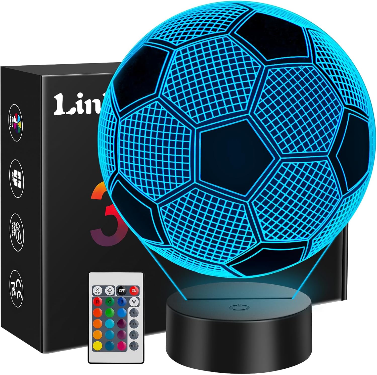 Linkax Football Gifts for Boys, 3D Illusion Footba...