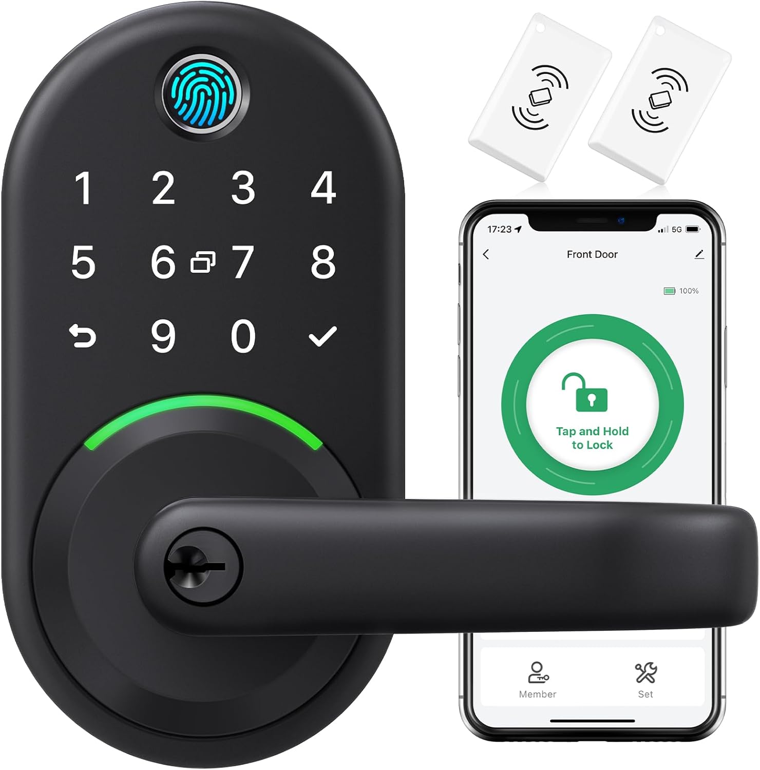 Smart Door Handle Lock with Keypad: Yamiry Fingerprint Smart Knob - Keyless Entr...