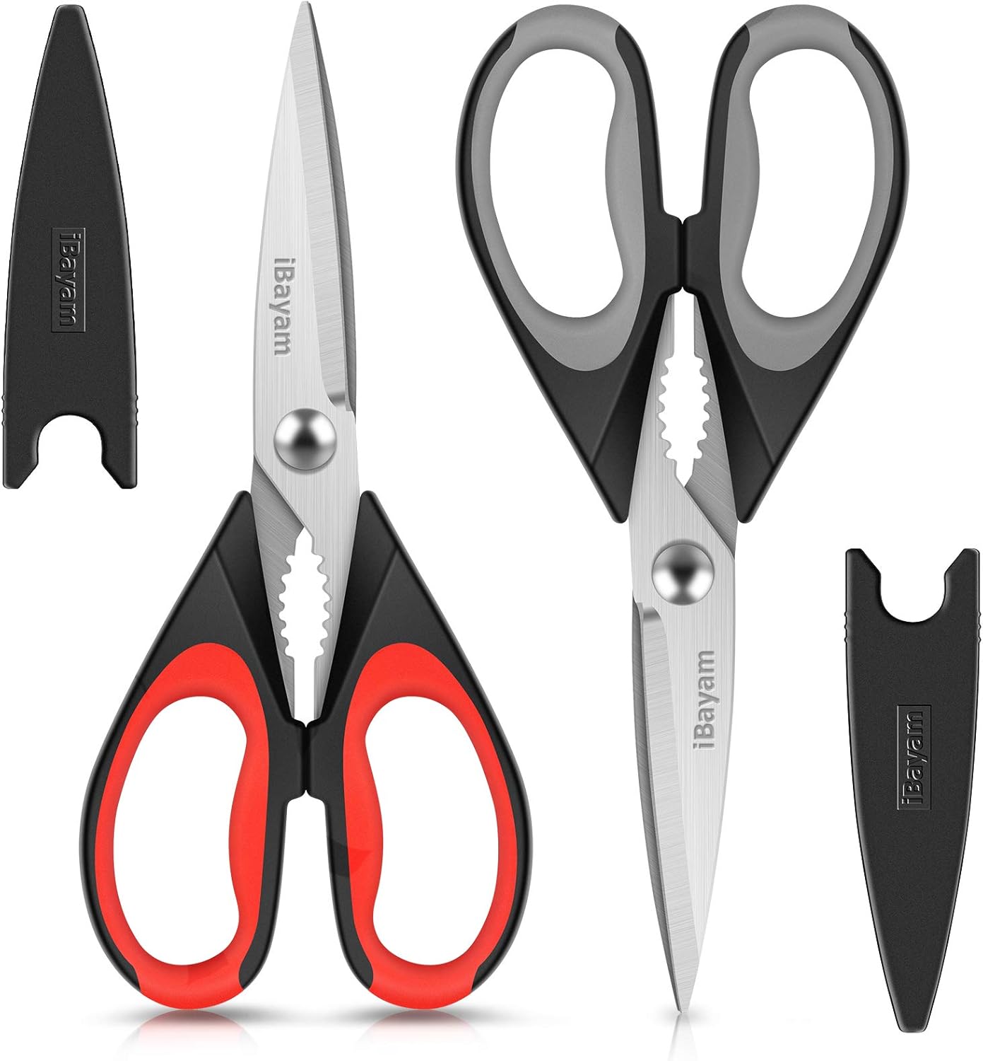 Kitchen Shears, 2-Pack Kitchen Scissors Heavy Duty Meat, Dishwasher Safe Cooking...