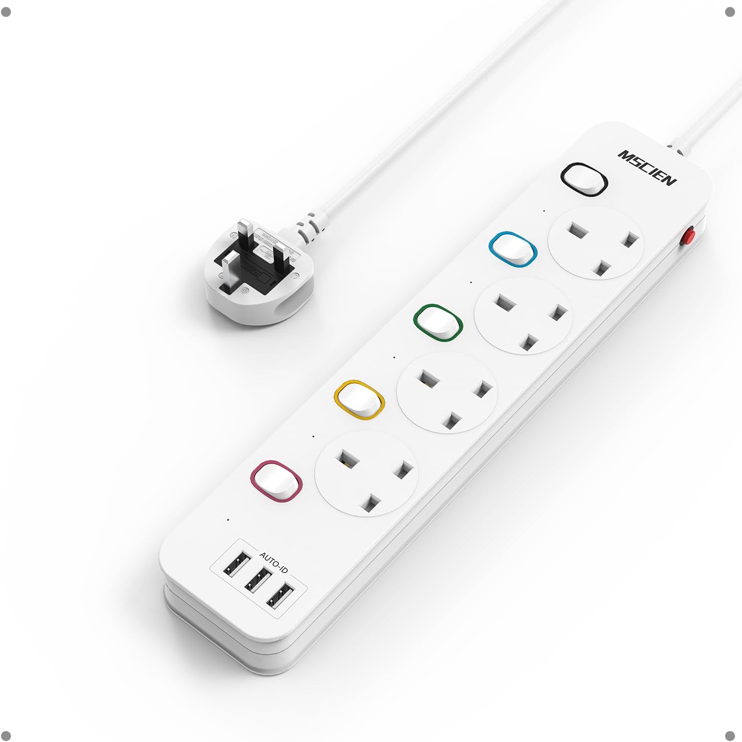 High-Quality Mscien Extension Lead, Versatile Extension Lead 6M with USB Slots,...
