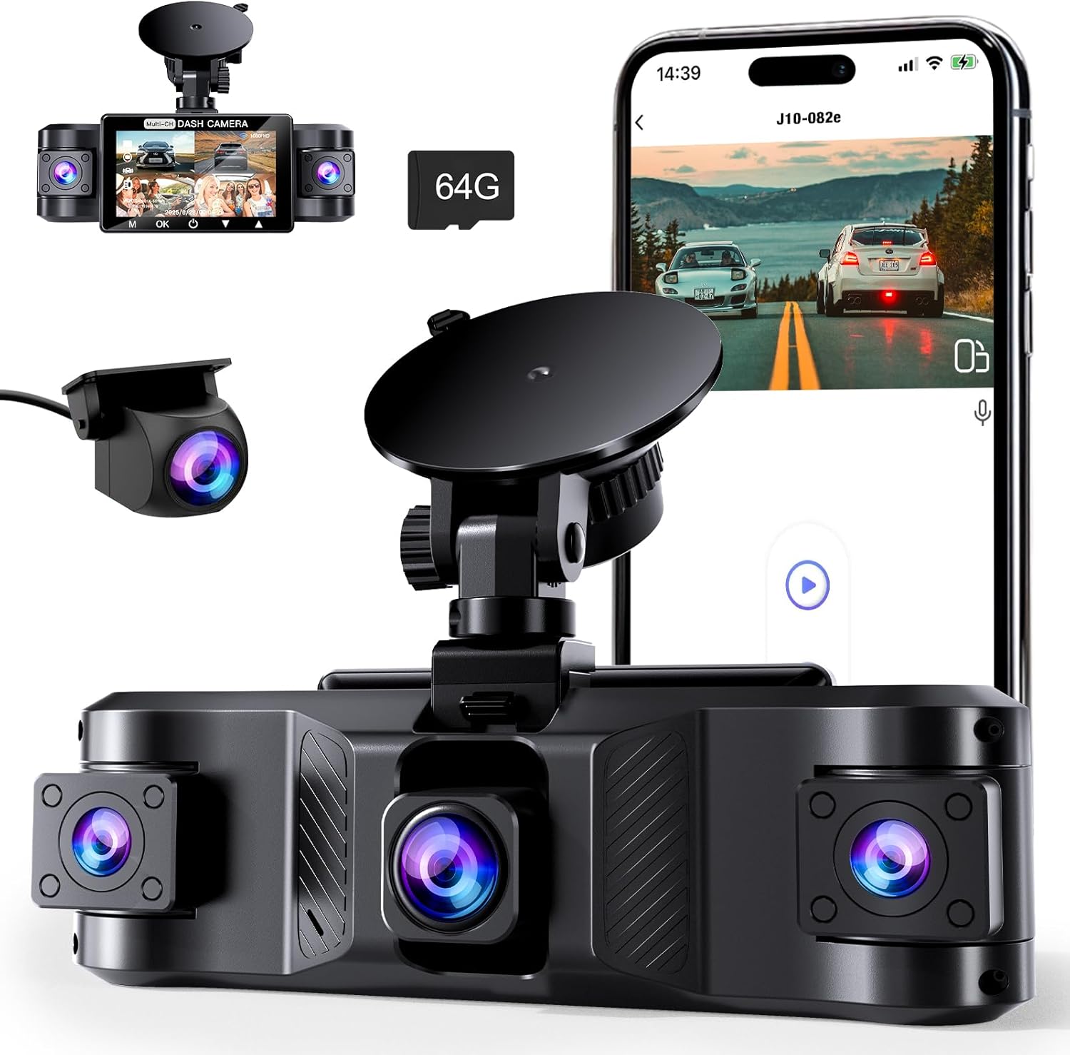 4 Channel Dash Cam, Special 2.5K Dash Camera for Front Rear Left Right Viewing,...