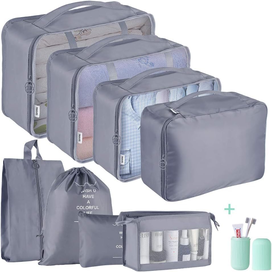 Packing Cubes for Suitcase,Geediar 9 PCS Travel Luggage Packing Organizers Water...