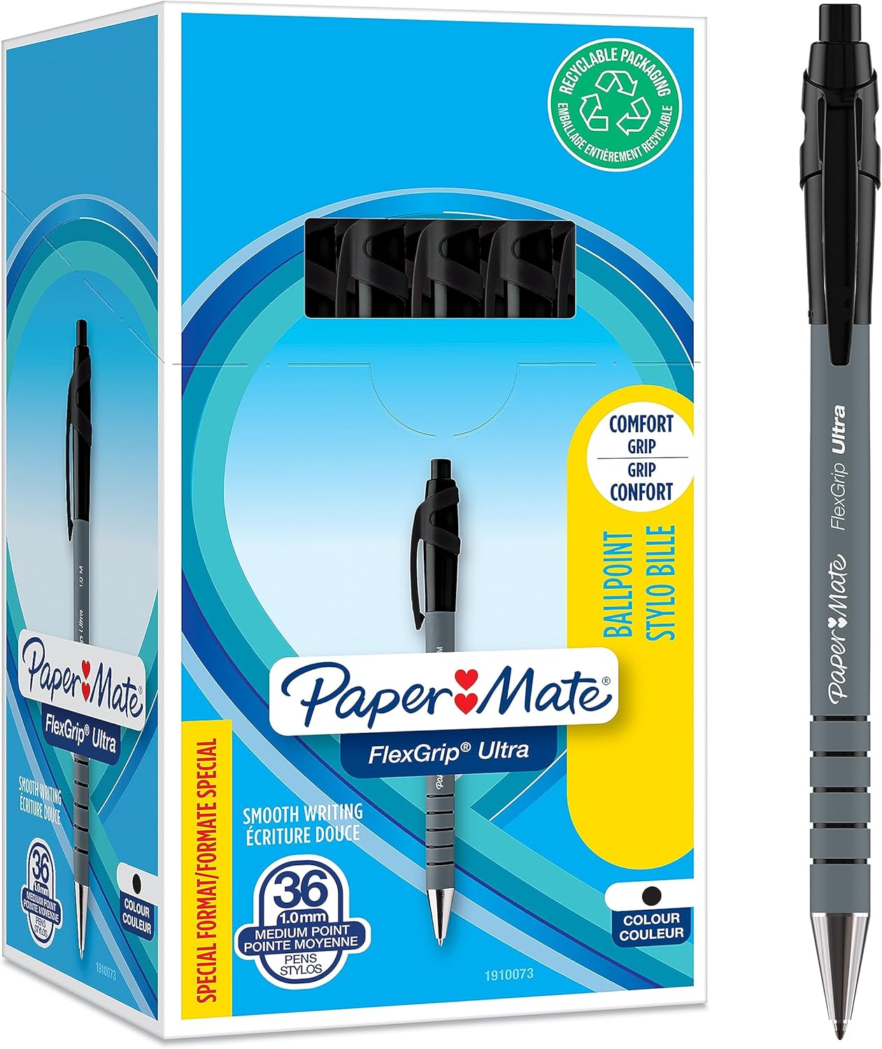 Paper Mate Flexgrip Ultra Retractable Ballpoint Pens | Medium Point (1.0mm) | Bl...