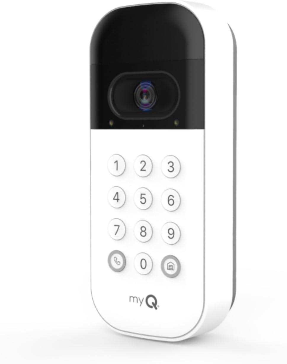 myQ Smart Garage Door Video Keypad with Wide-Angle...
