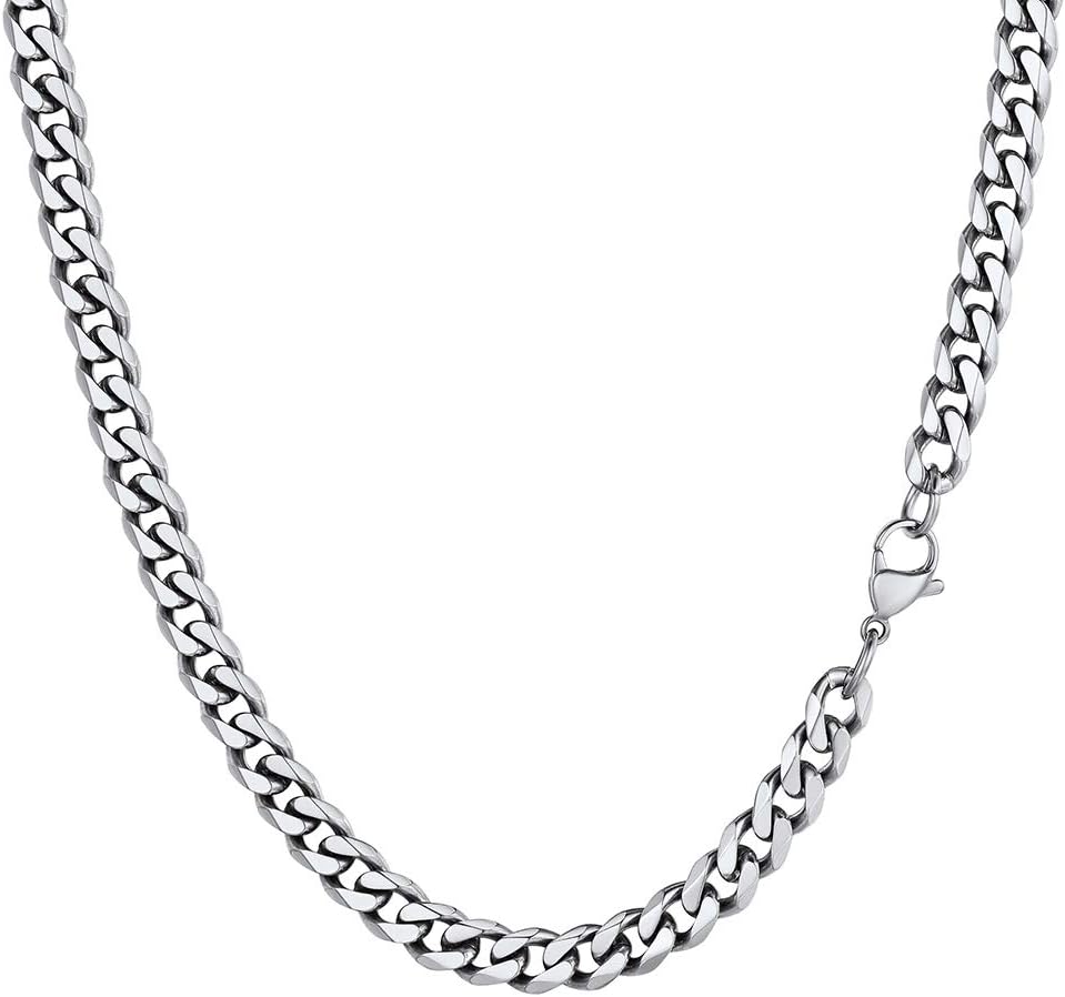 Premium PROSTEEL Men Sturdy Cuban Chain Necklace, Customizable Necklace with 3/6...