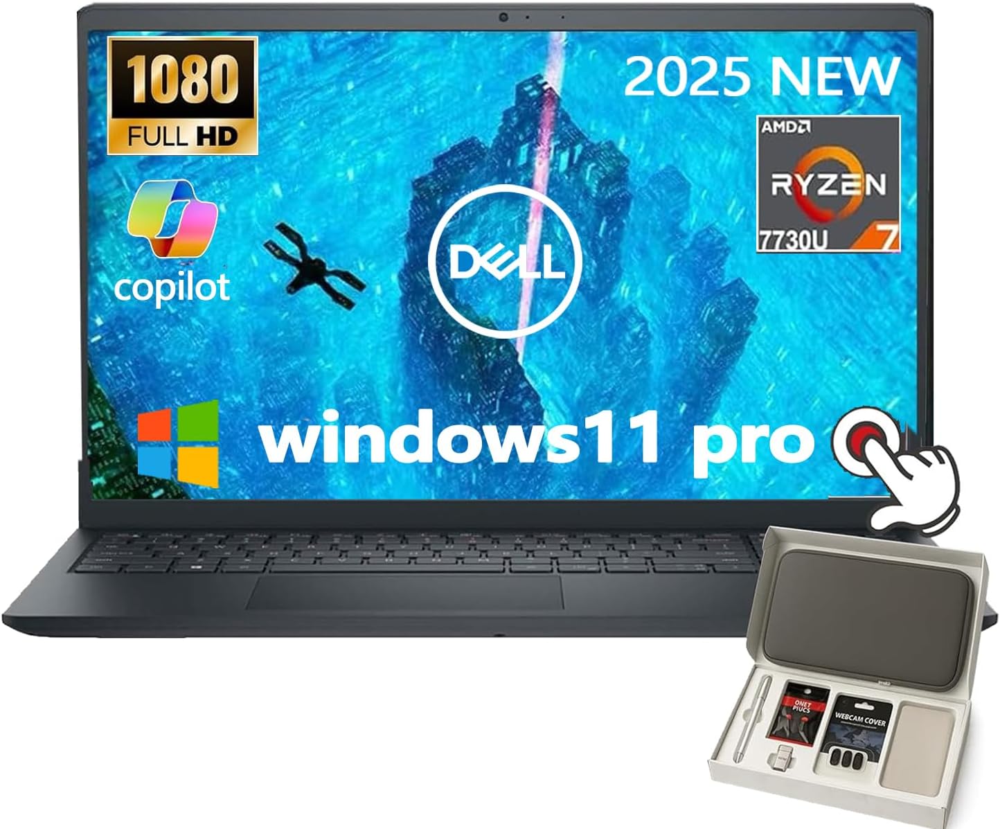Dell Inspiron 15 3535 Touchscreen Business Laptop - 15.6" FHD IPS (1920×1080), A...
