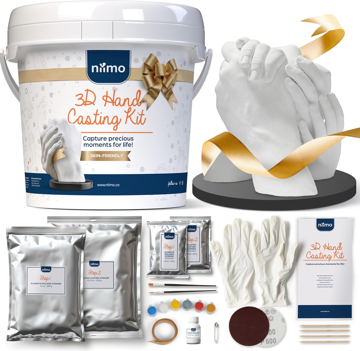 Unique Niimo® 3D Hand Casting Kit, Exceptional Gift Set for Creative Fun, Innova...