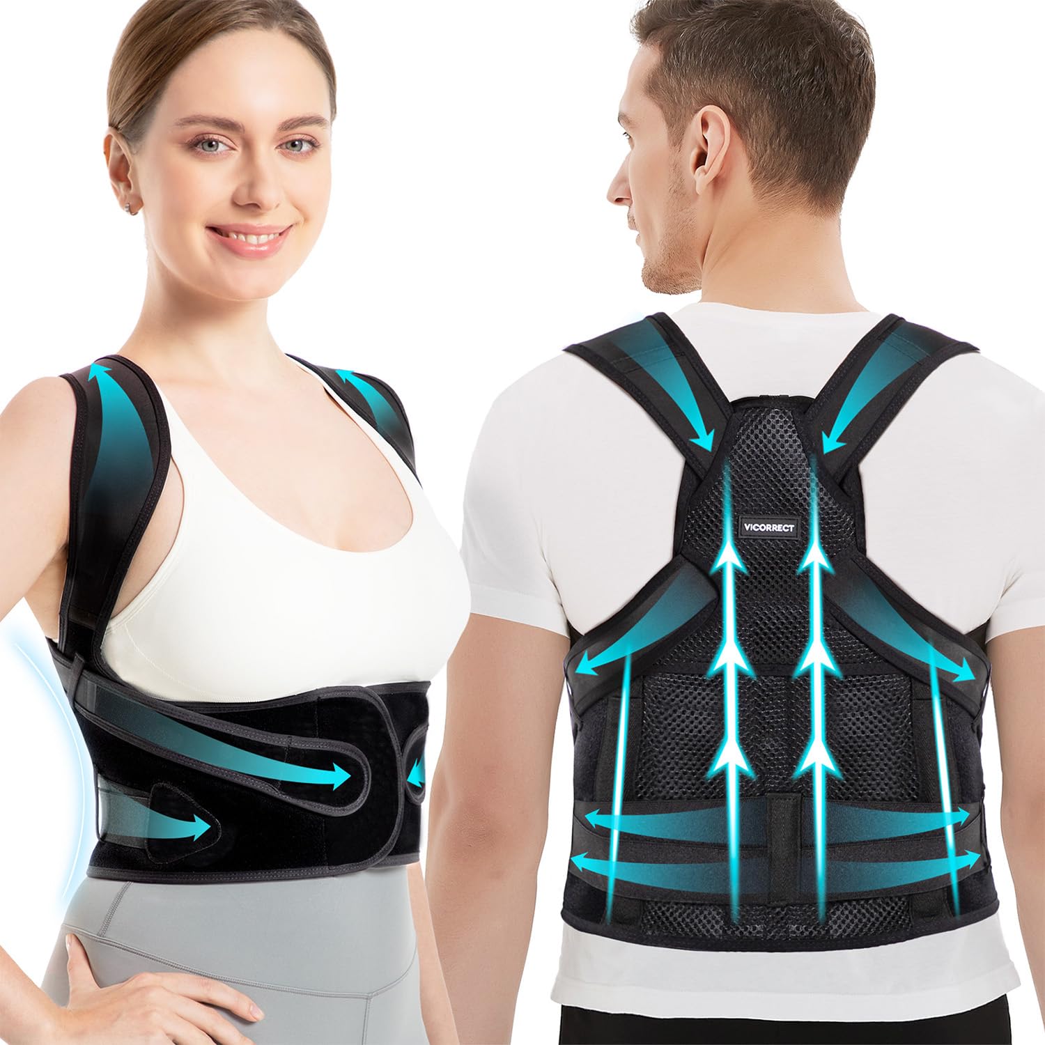Vicorrect Posture Corrector for Women and Men: Back Support Brace Relieve Upper...