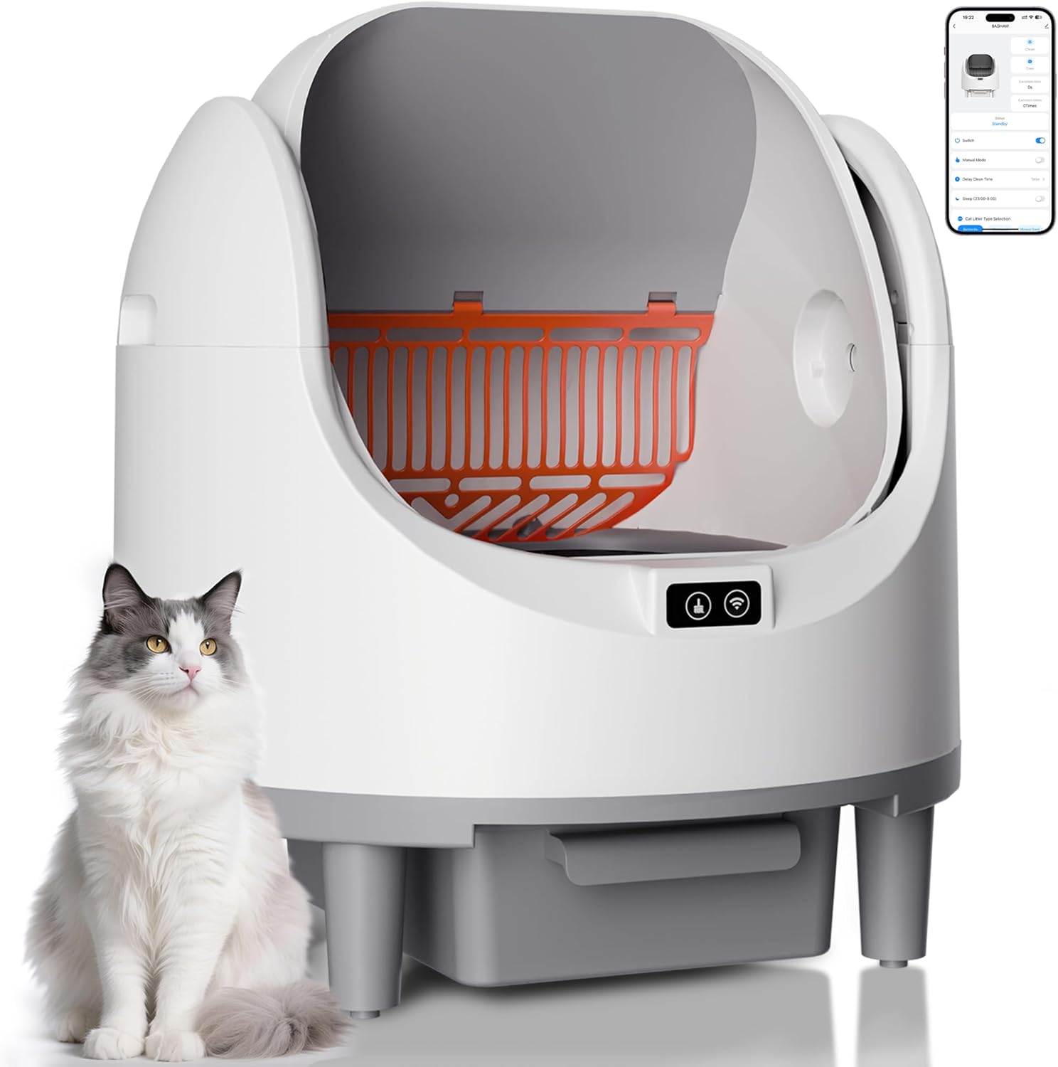 Bashaw Self Cleaning Litter Box, Automatic Cat Lit...
