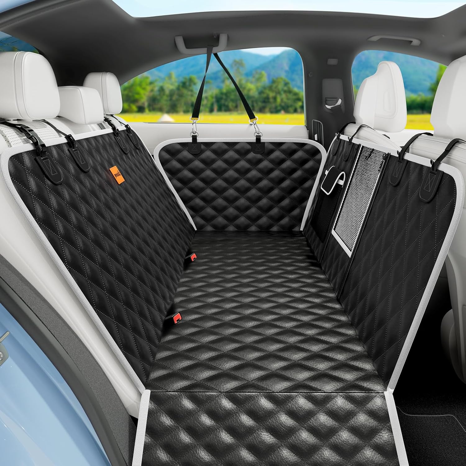Pecute Dog Car Seat Cover, Innovative Dog Hammock for Car Back Seat with Side Pr...