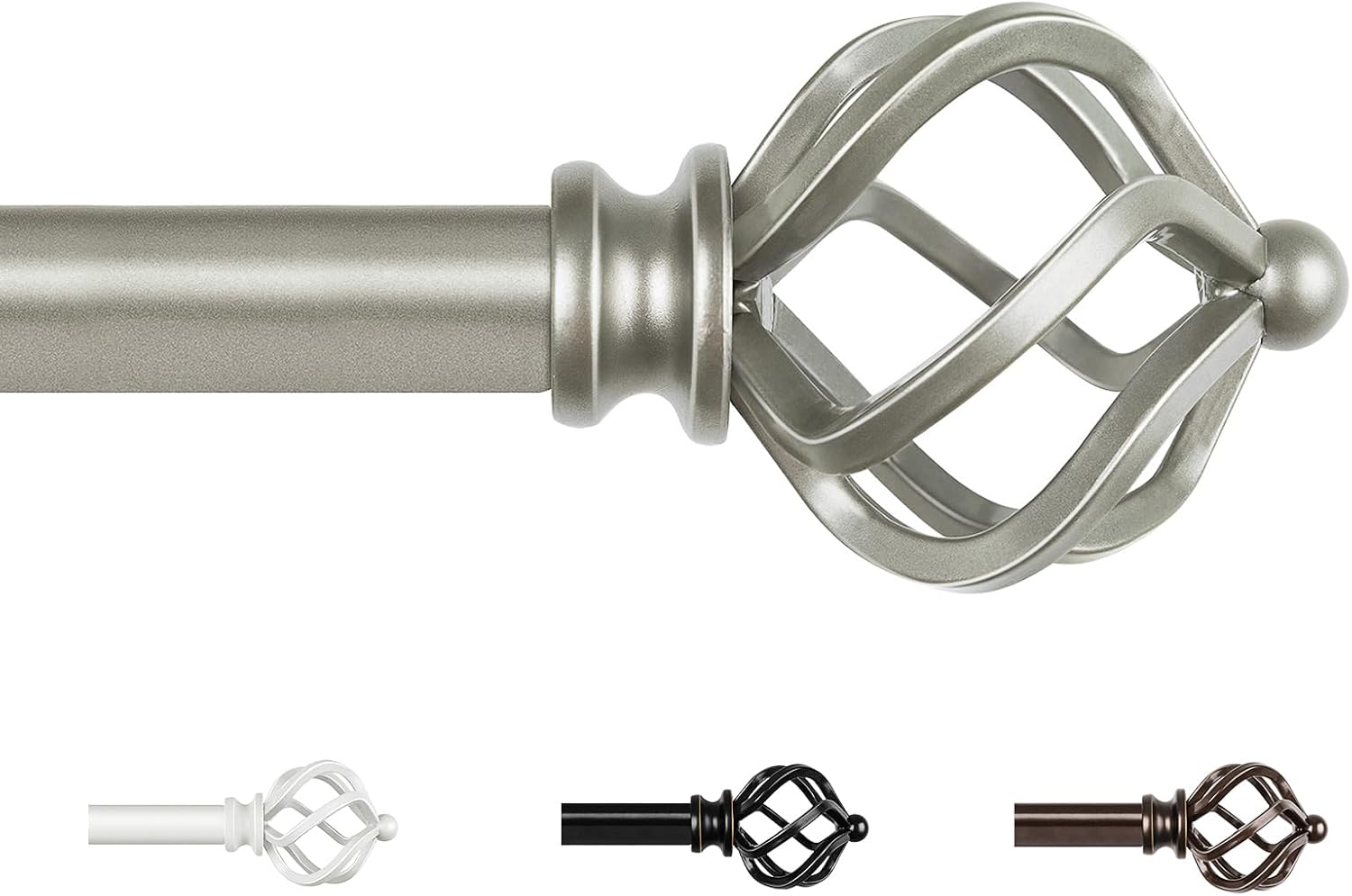 Unique KAMANINA Curtain Poles, Special Antique Silver Curtain Rod for Eyelet Cur...