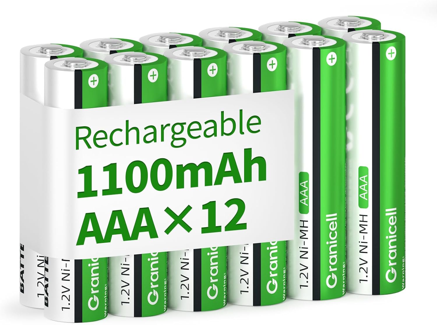 Granicell AAA Rechargeable Batteries, Reliable High Capacity Batteries with 1100...