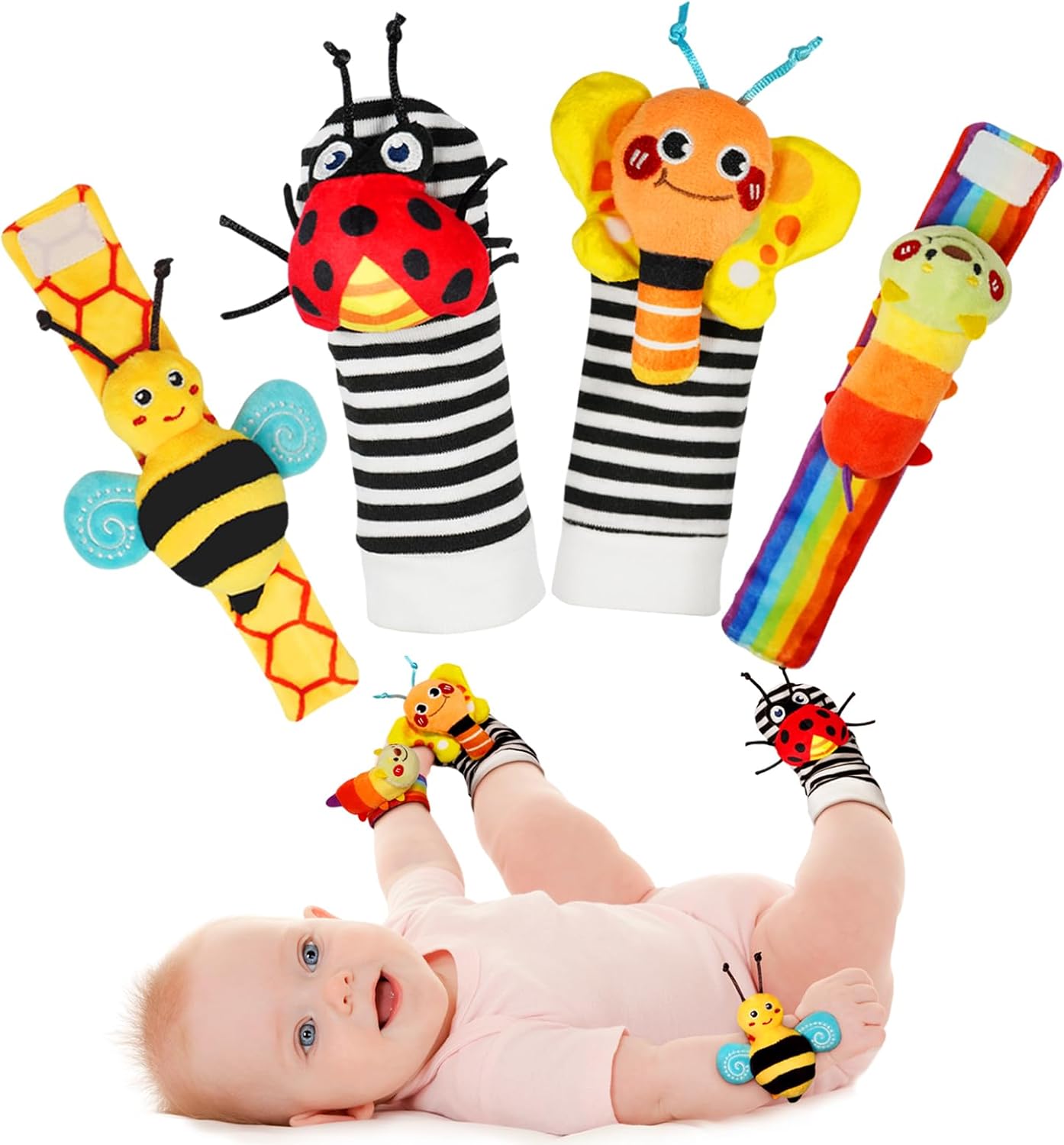 Unique Infinno Wrist Rattle Socks, Special Baby Toy and Foot Finder for Newborns...