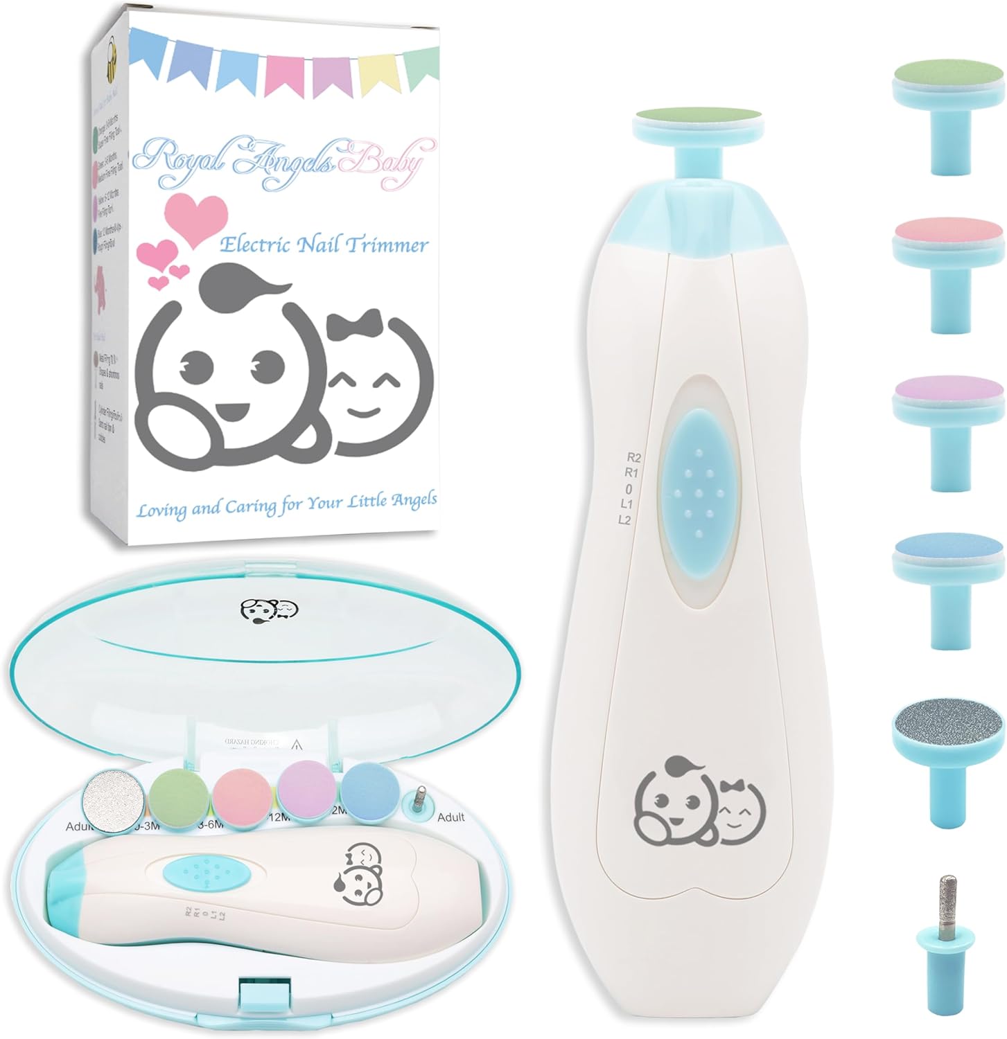 Baby Nail Trimmer 6 in 1, Royal Angels Baby Electric Nail File, Baby Grooming Ki...