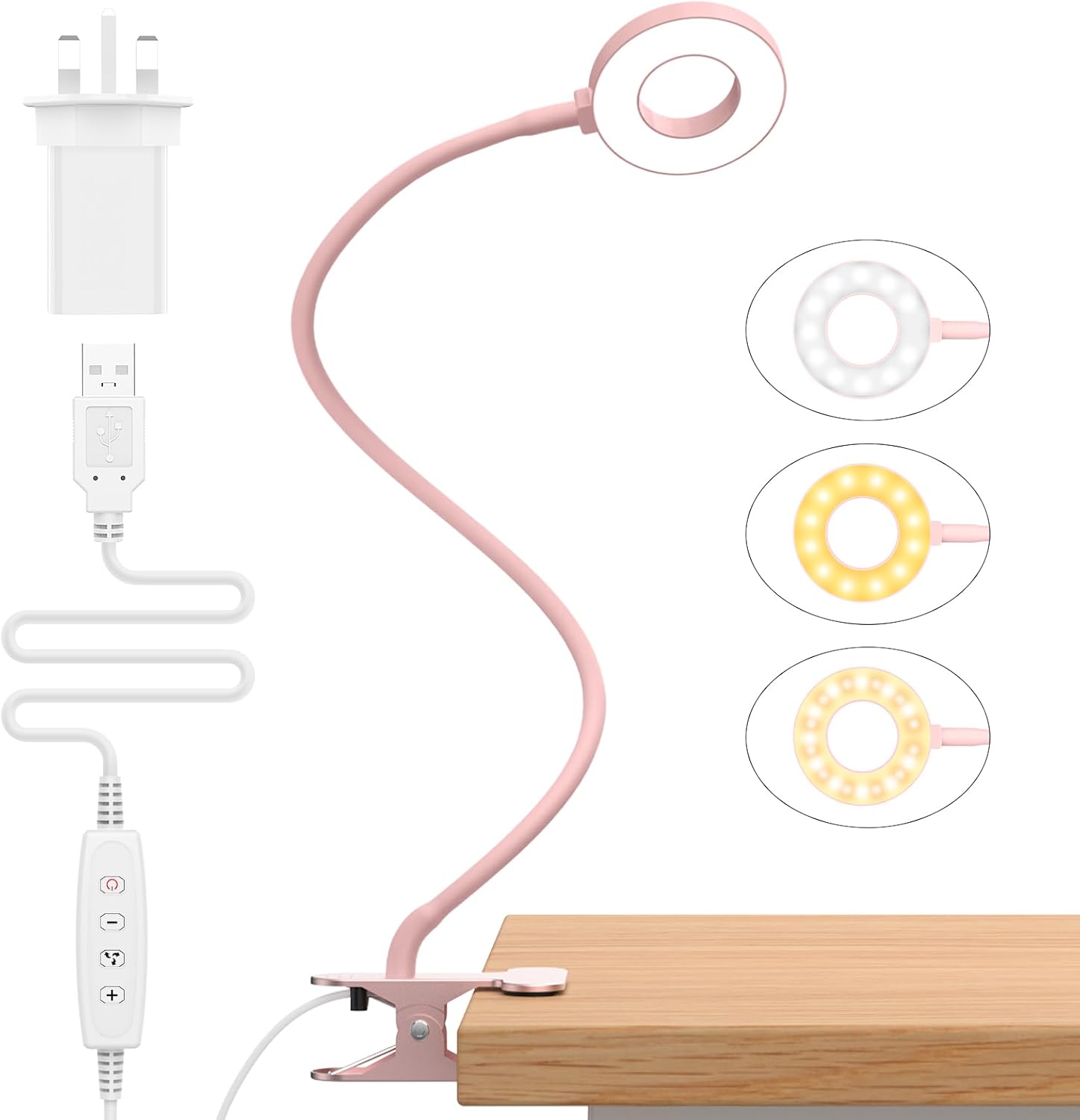 iZELL LED Desk Lamp, Special Desk Light with 3 Color Modes