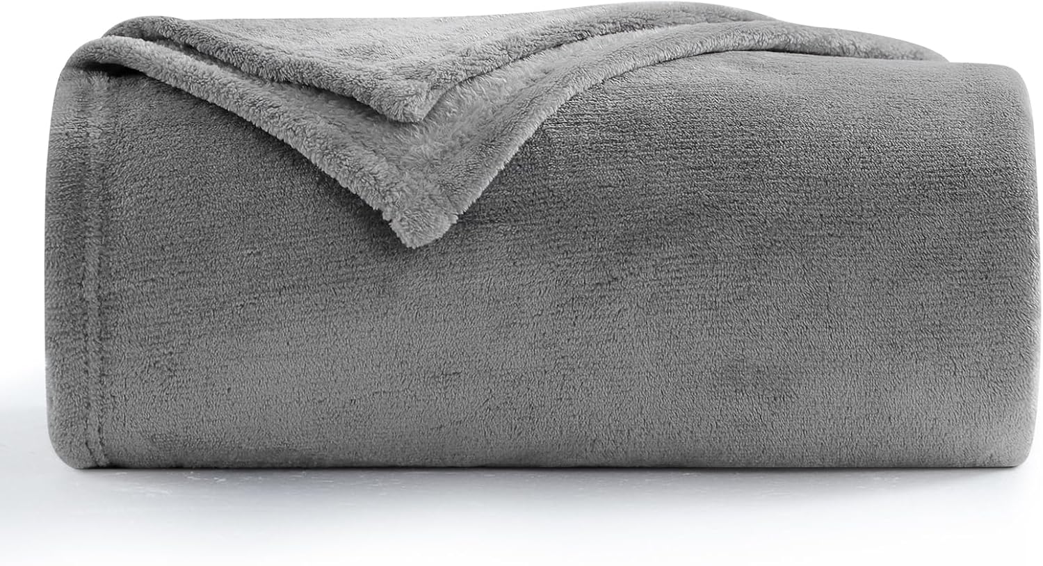 Aisbo Fleece Blanket Grey Throw - Versatile Soft Warm Fluffy Throws for Bed Doub...