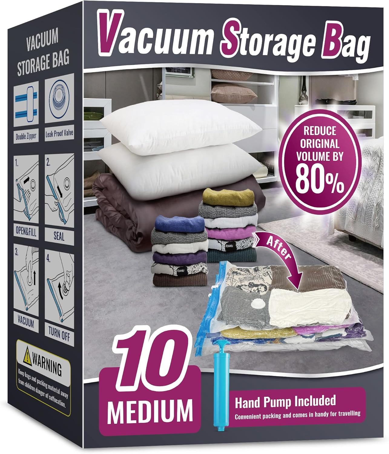 High-Quality Oumaru Vacuum Storage Bags, Special Space Saver Bags for Clothes, I...