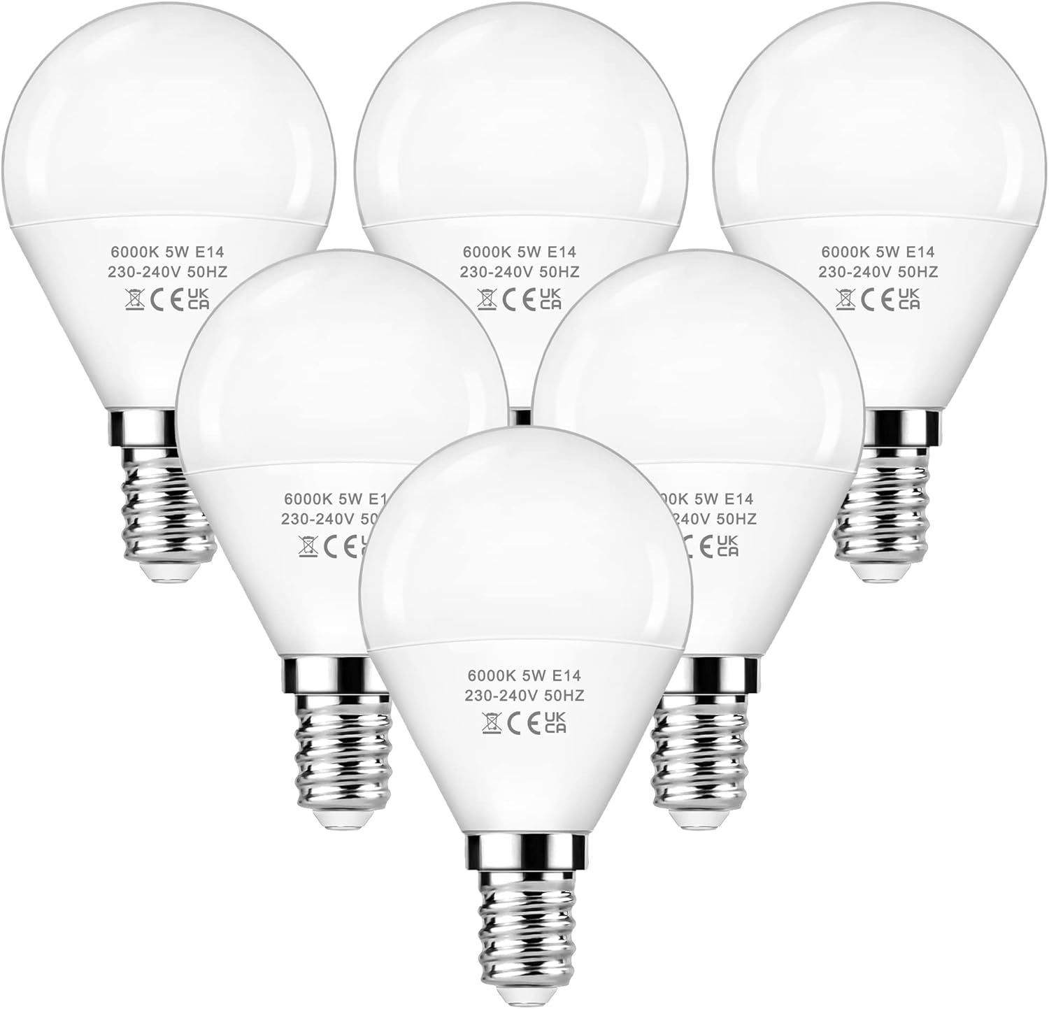 High-Quality EvaStary E14 LED Light Bulb, Efficient P45 Golf Ball Light Bulb 5W,...