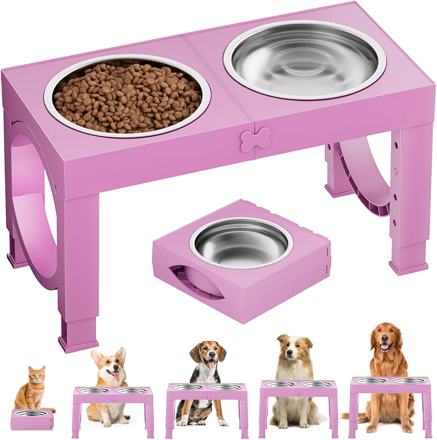 Unique Aystkniet Raised Dog Bowls, Special Dog Bowl Stand for Small Medium Large...