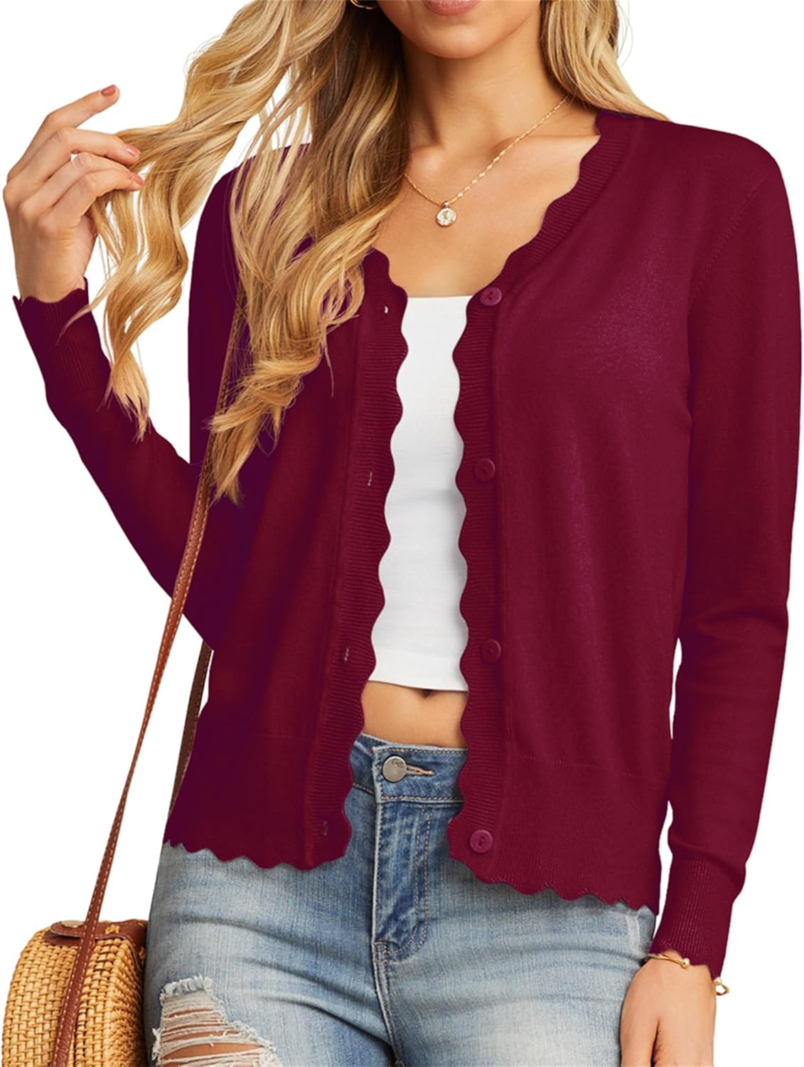 Special GRECERELLE Women's Cardigans, Stylish Knit Long Sleeve V Neck Cardigan,...