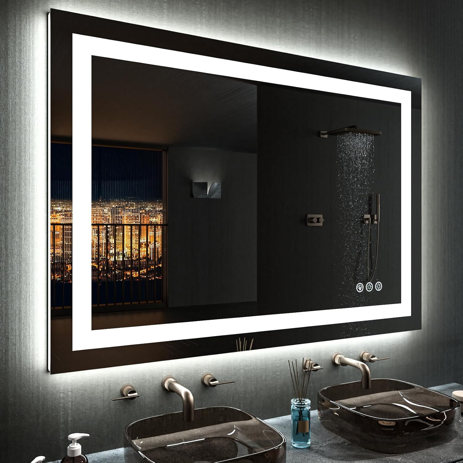 Affordable LOAAO LED Bathroom Mirror, High-Quality Anti-Fog Mirror with Lights,...