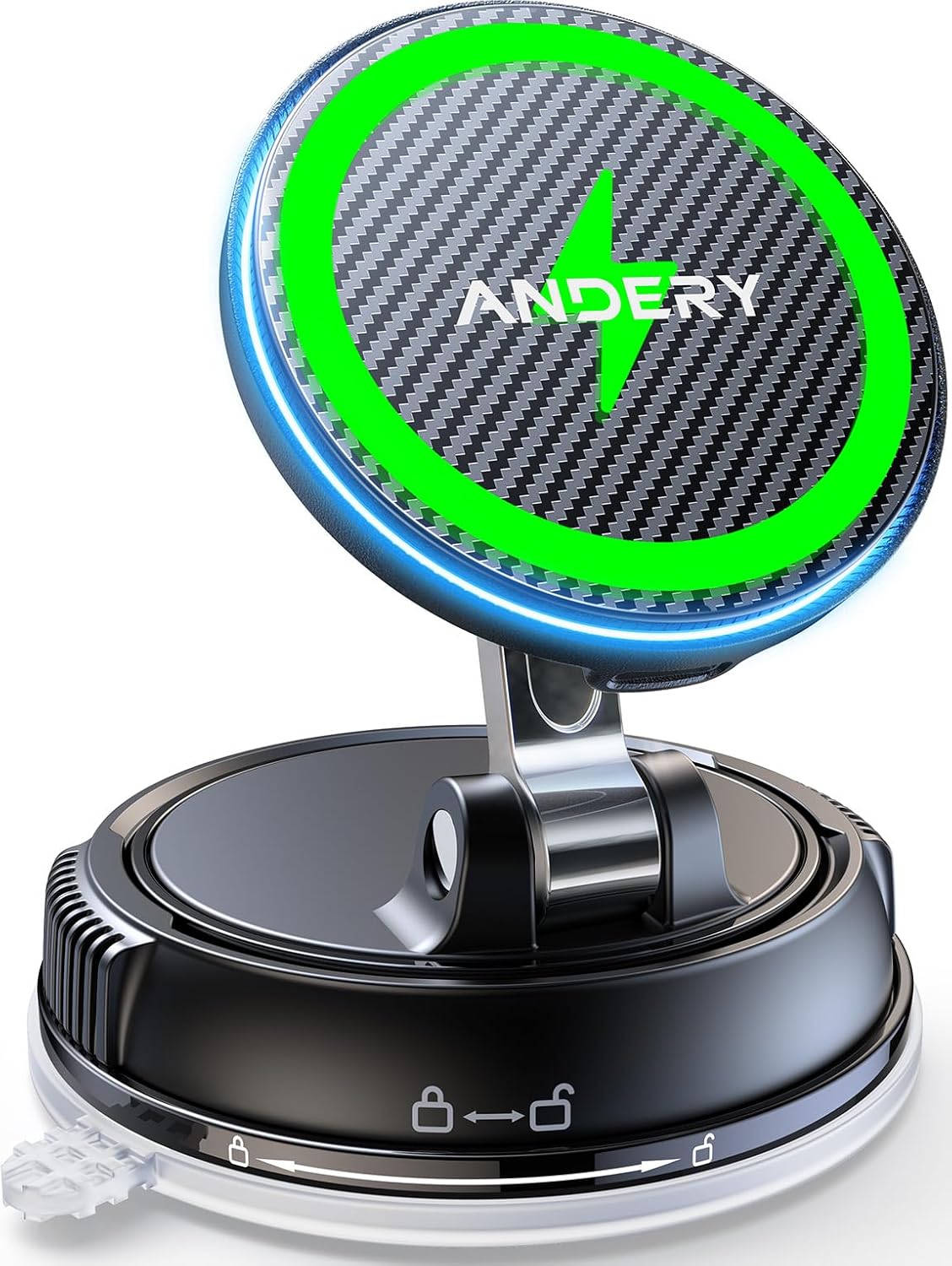 ANDERY Magsafe Car Mount Charger, Exclusive Car Accessory for iPhone with 15W Fa...