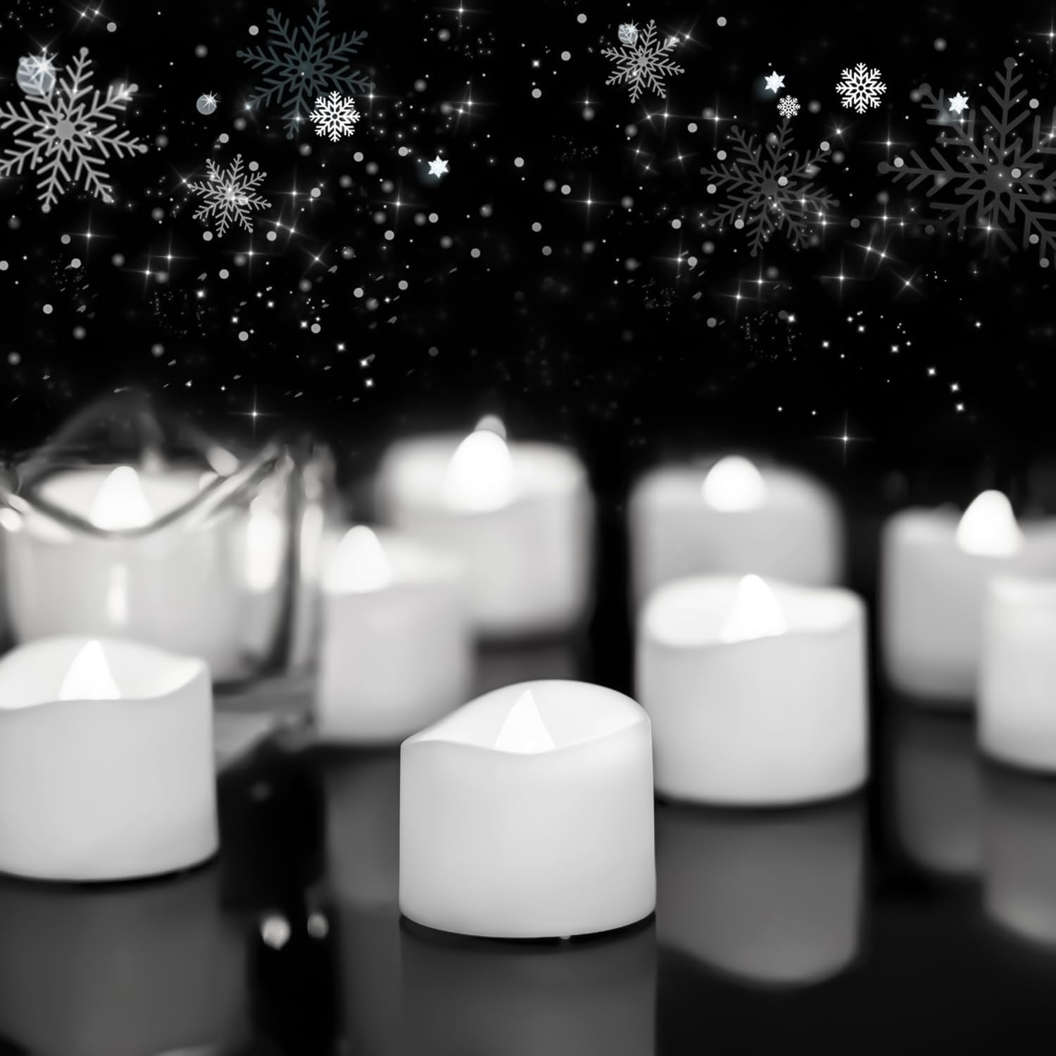High-Quality Homemory 24 Pack Tea Light, Special Flameless Candles With Cool Whi...