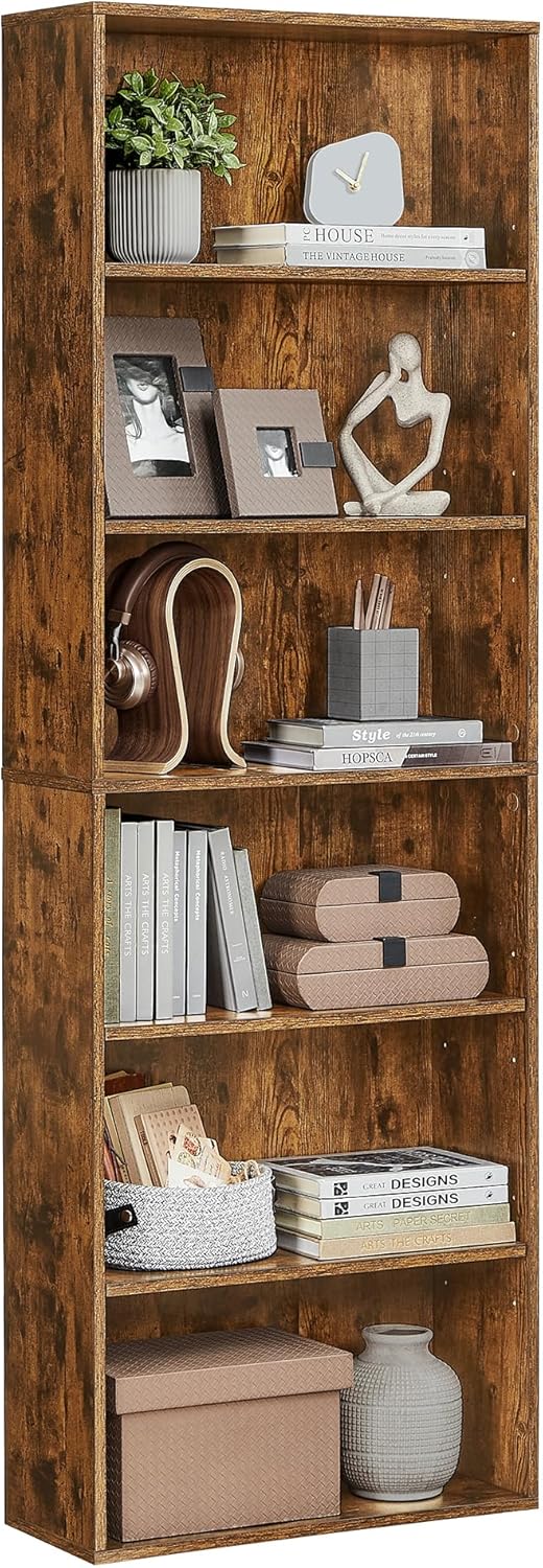 Unique VASAGLE Bookcase, Special Bookshelf With 6 Shelves, Stylish Bookcase for...