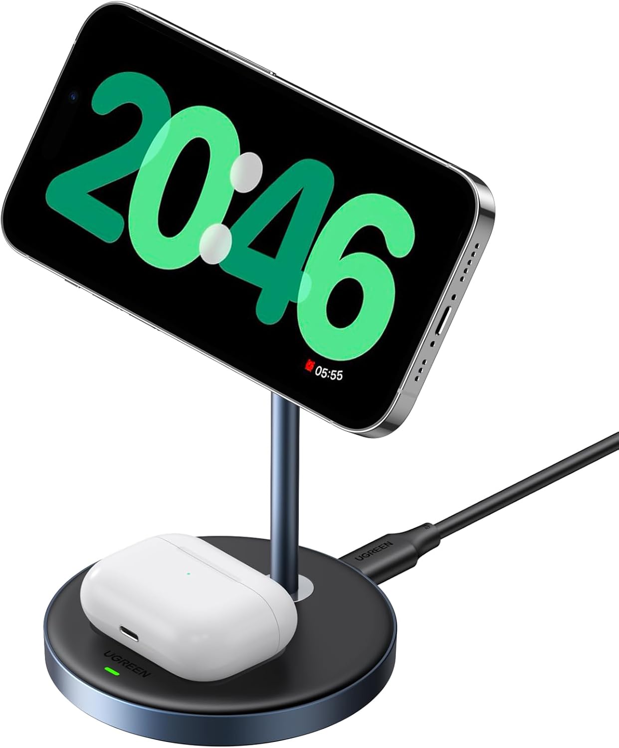 UGREEN MagFlow Wireless Charger Compatible with MagSafe Charger Stand, 2-in-1 Ma...
