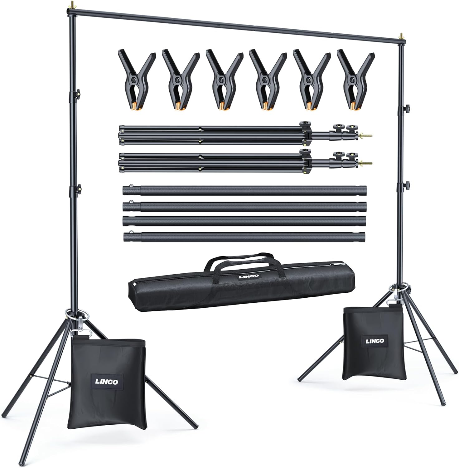 LINCO Backdrop Stand, Special Photography Studio Kit for Parties, Adjustable Bac...