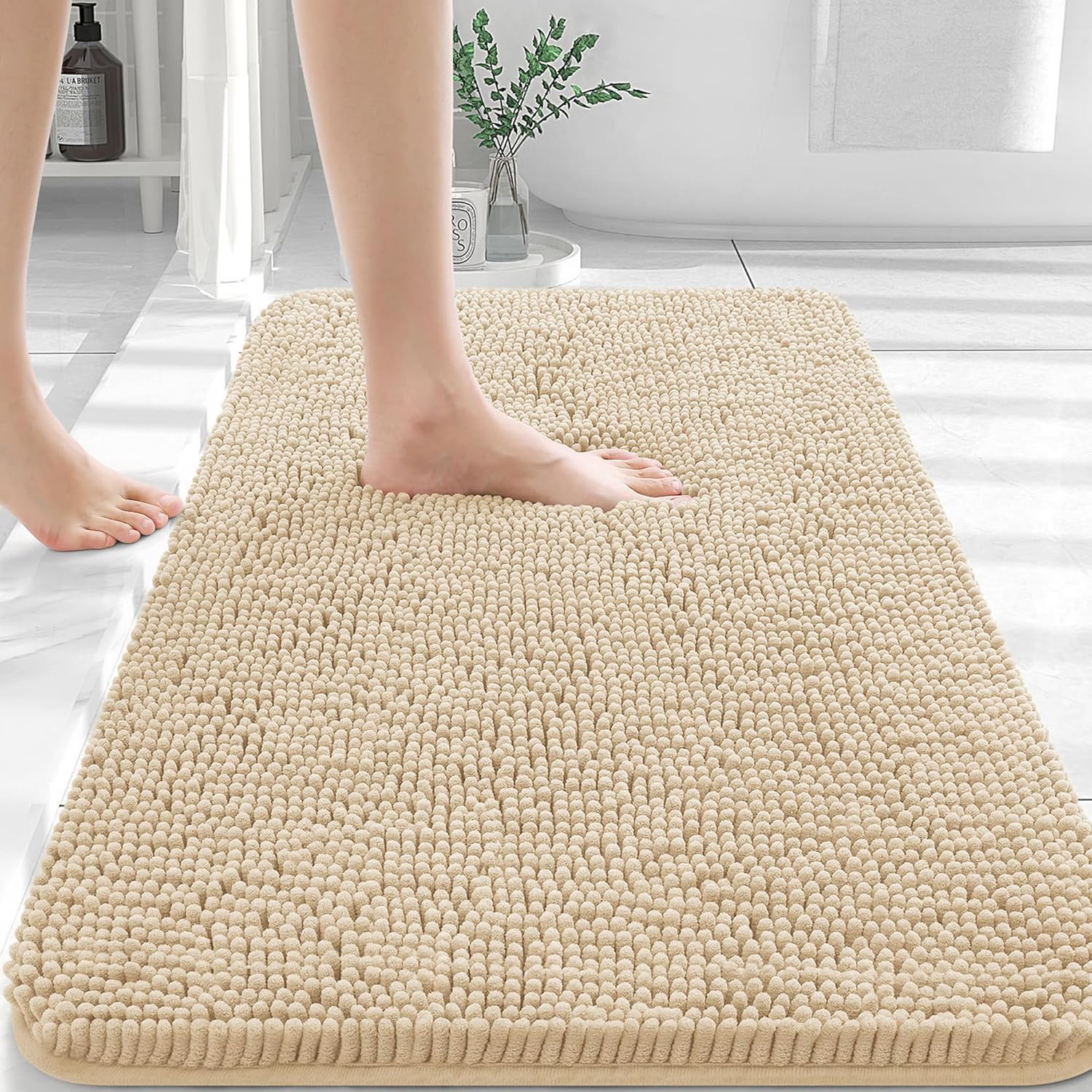 Top OLANLY Bathroom Rugs, High-Quality Chenille Bath Rugs with Extra Soft Absorb...