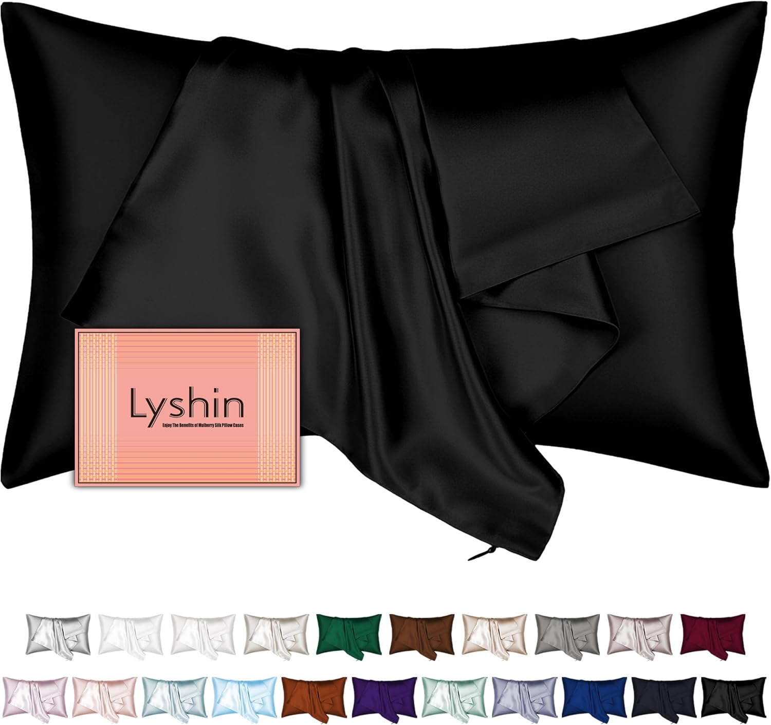 Mulberry Silk Pillow Cases, Special Queen Size Pillowcase with Hidden Zipper, In...