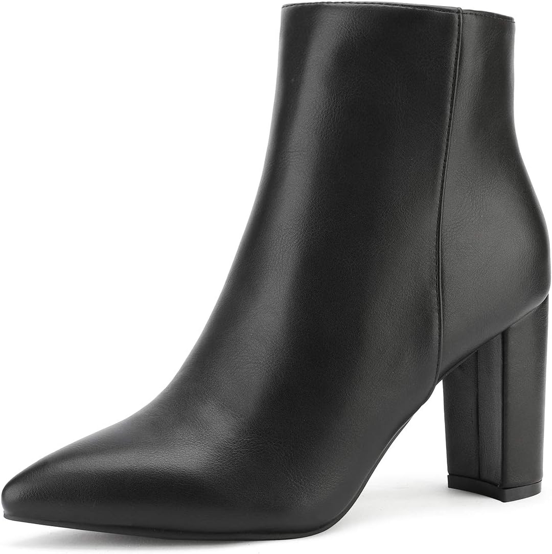 DREAM PAIRS Women's Chunky Heel Ankle Booties, Special Pointed Toe Short Boots,...