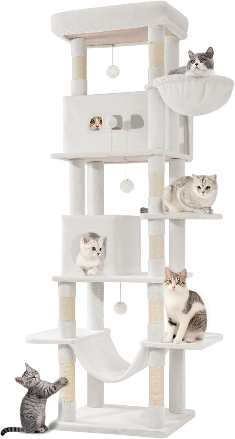 Exclusive Hzuaneri Cat Tree, Large and Tall Cat Tower for Indoor Cats, Deluxe Mu...
